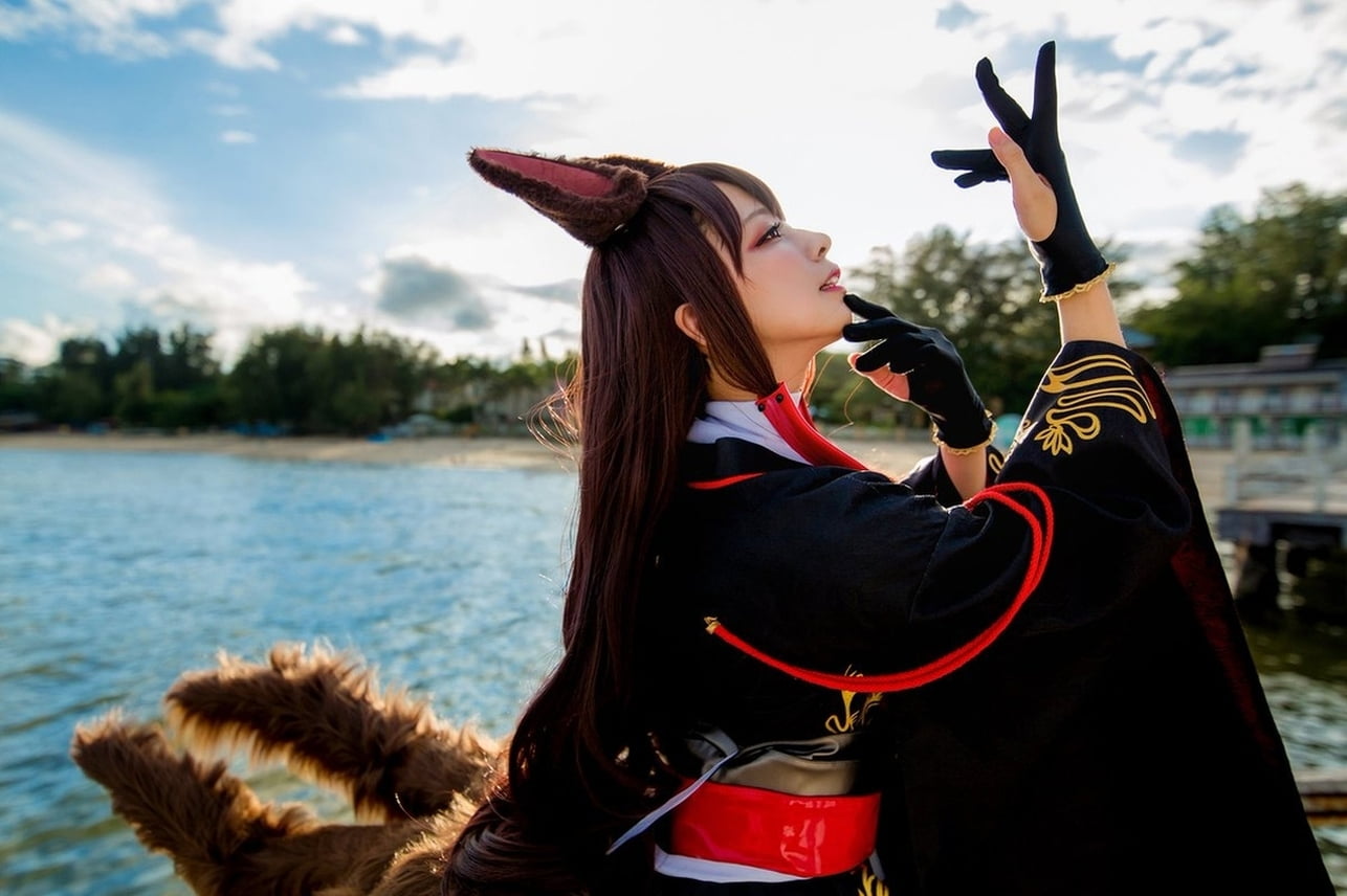 water, hairstyle, asian cosplayer, lifestyles, adult, real people, waist up, young women, outdoors, Akagi, women, leisure activity, young adult, cosplay, HD Wallpaper