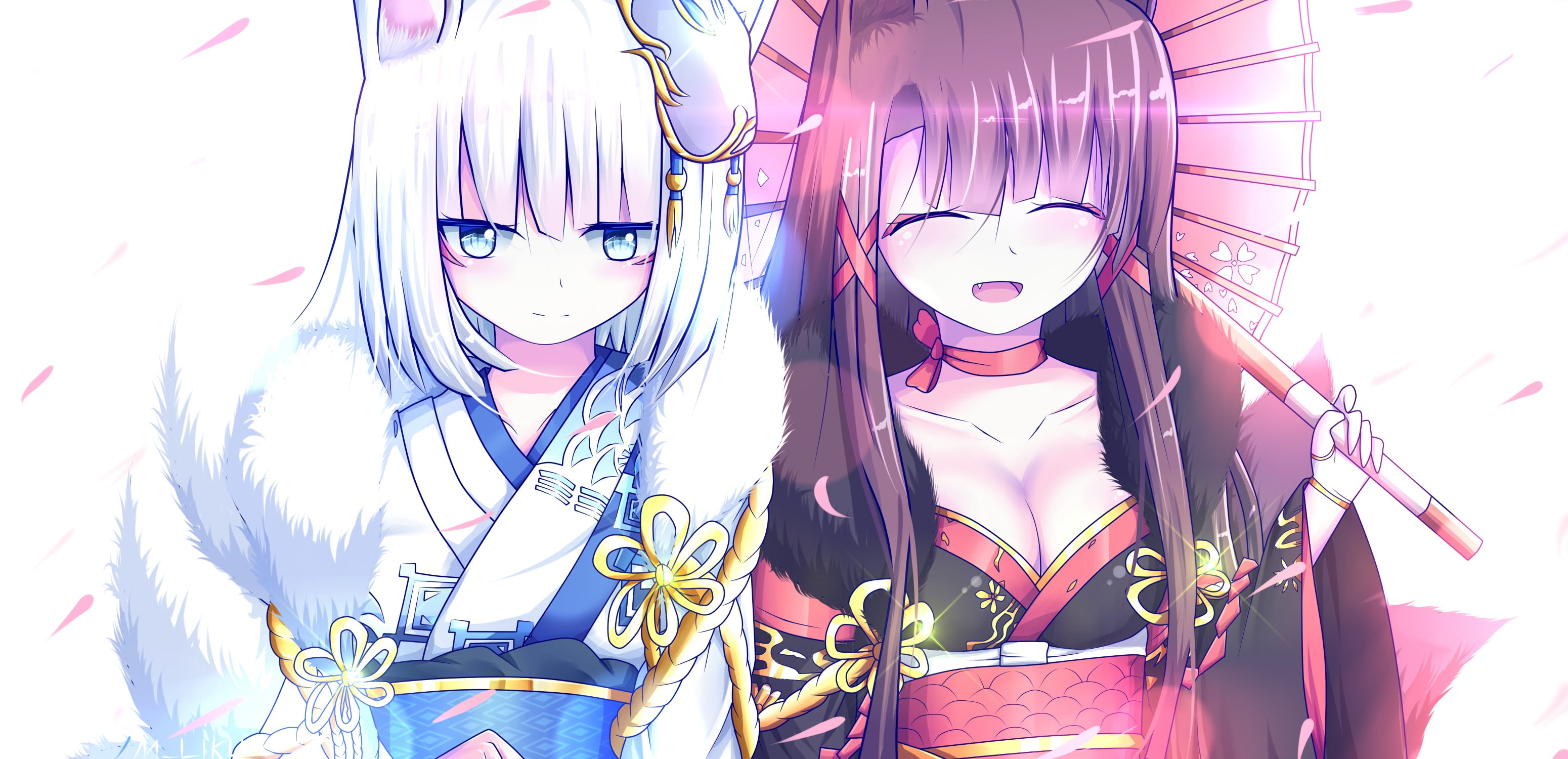 Anime, 2K, Akagi (Azur Lane), Azur Lane, Kaga (Azur Lane), HD Wallpaper