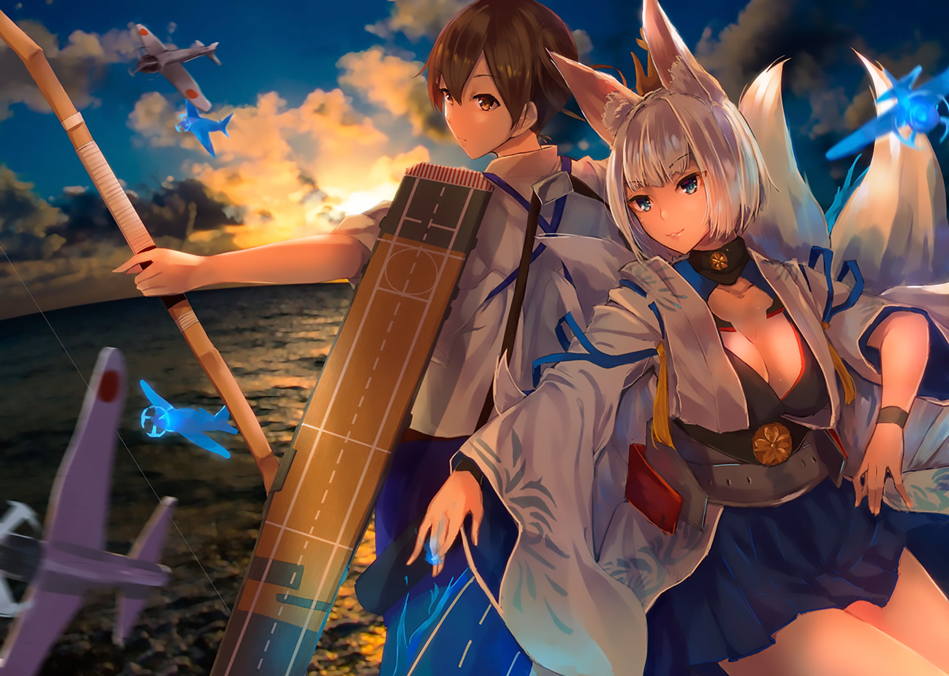1080P, Kantai Collection, Kaga (Azur Lane), Anime, HD Wallpaper