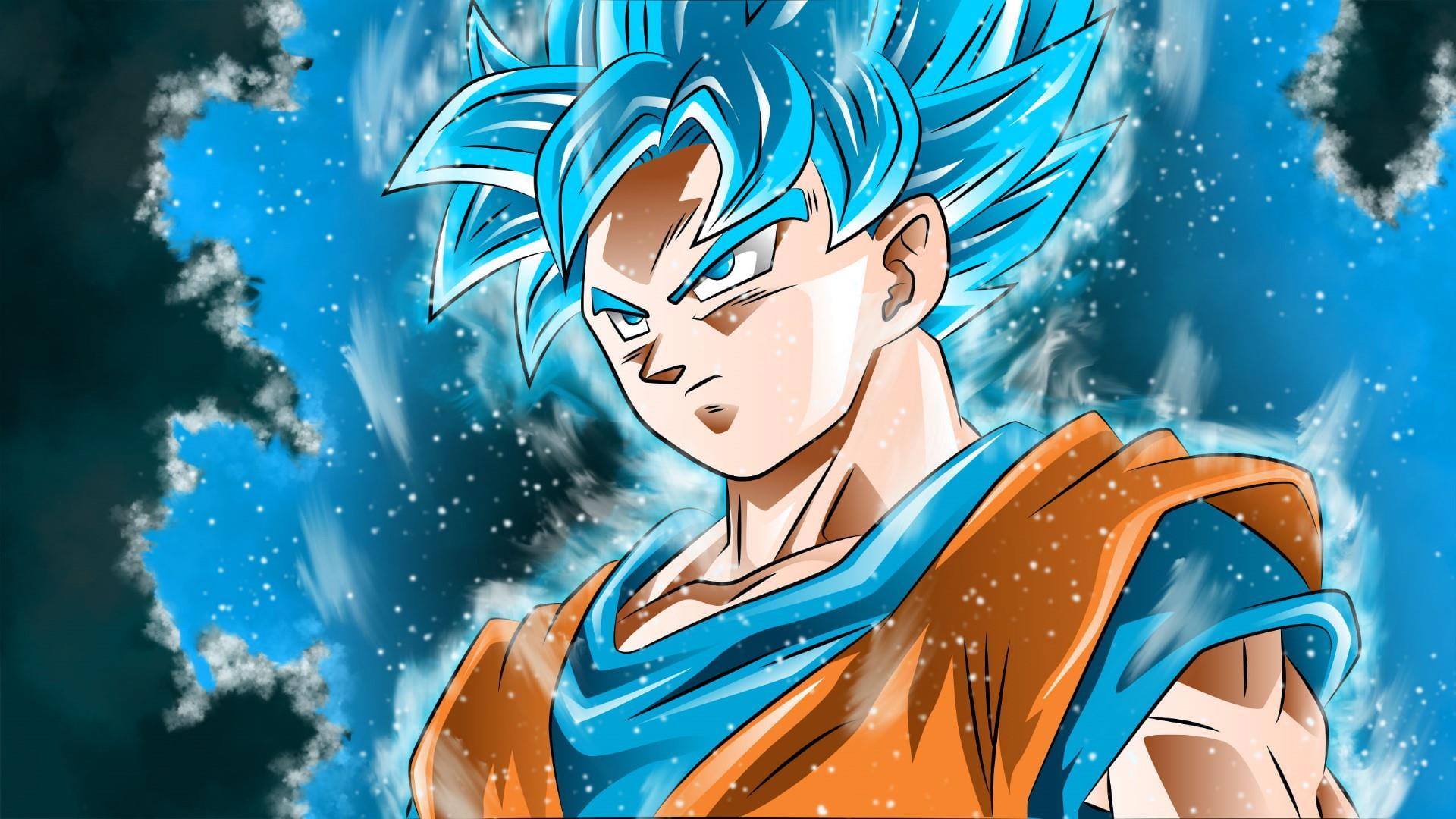 ssgss, anime guy, goku, 1080P, dragon ball, anime boy, HD Wallpaper