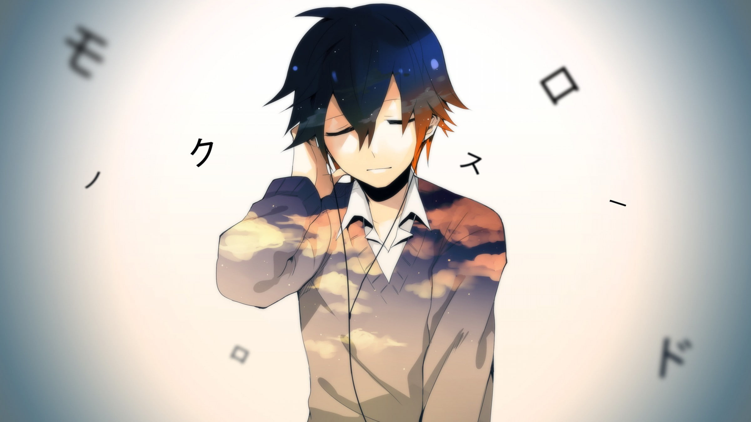 anime, guy, school days, 1080P, headphones, HD Wallpaper
