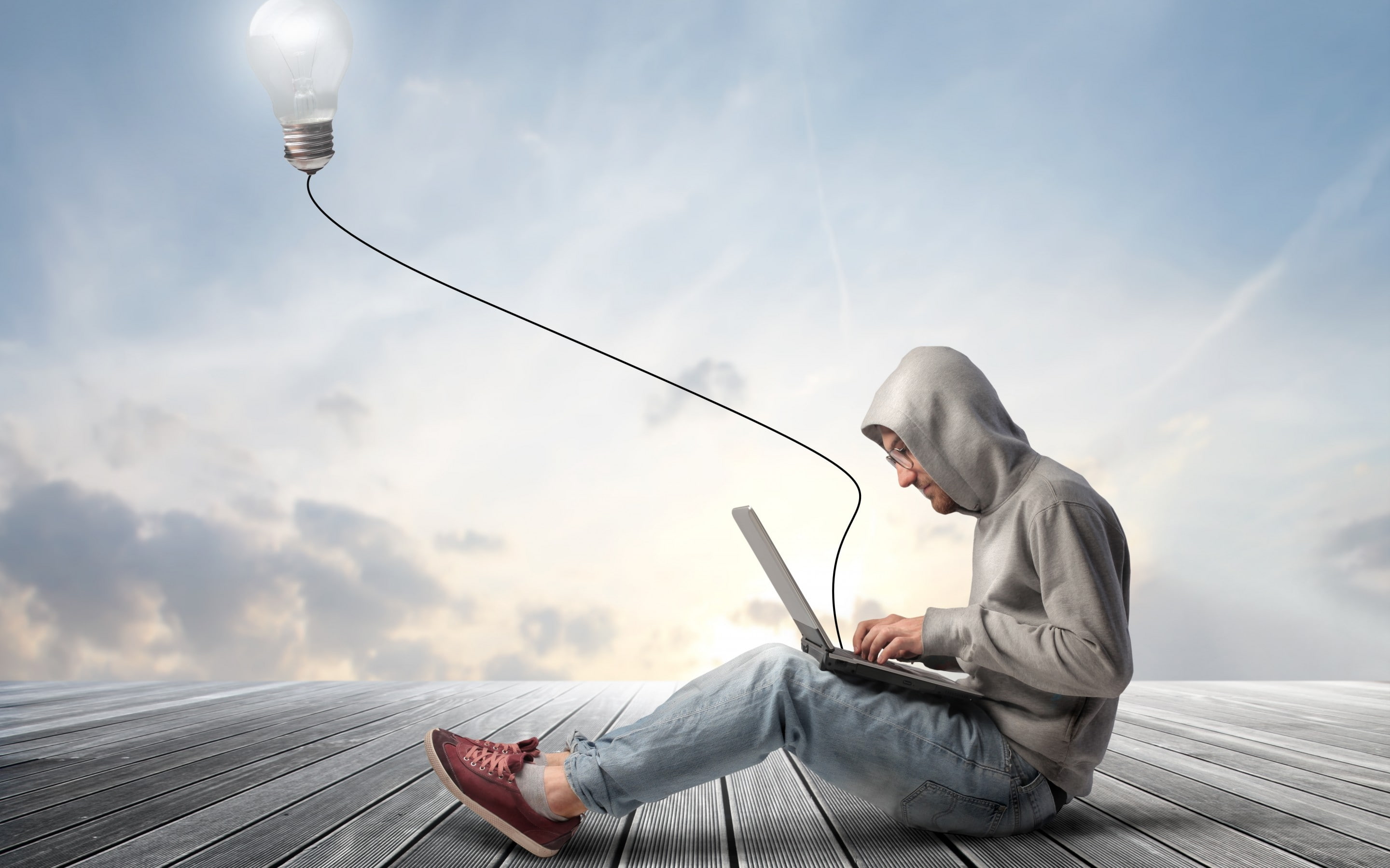 hoodie, smart, grey, sketch, using, man, animated, guy, 2K, people, geek, laptop, fantasy, HD Wallpaper