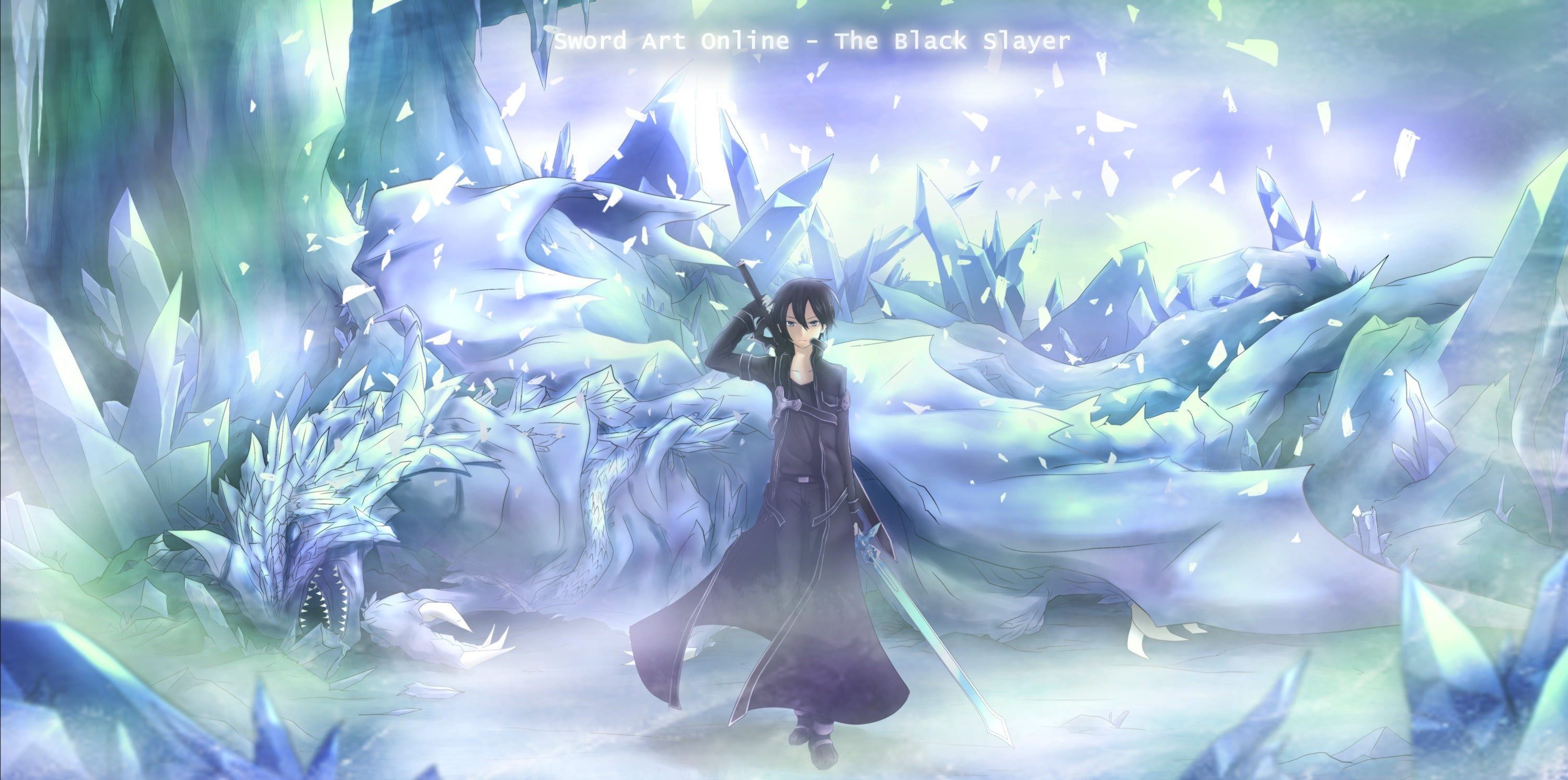 illuminated, sword art online, anime, guy, representation, multi Colored, blue, animal, fantasy, cloak, transparent, animal themes, no people, asakurashinji, HD Wallpaper