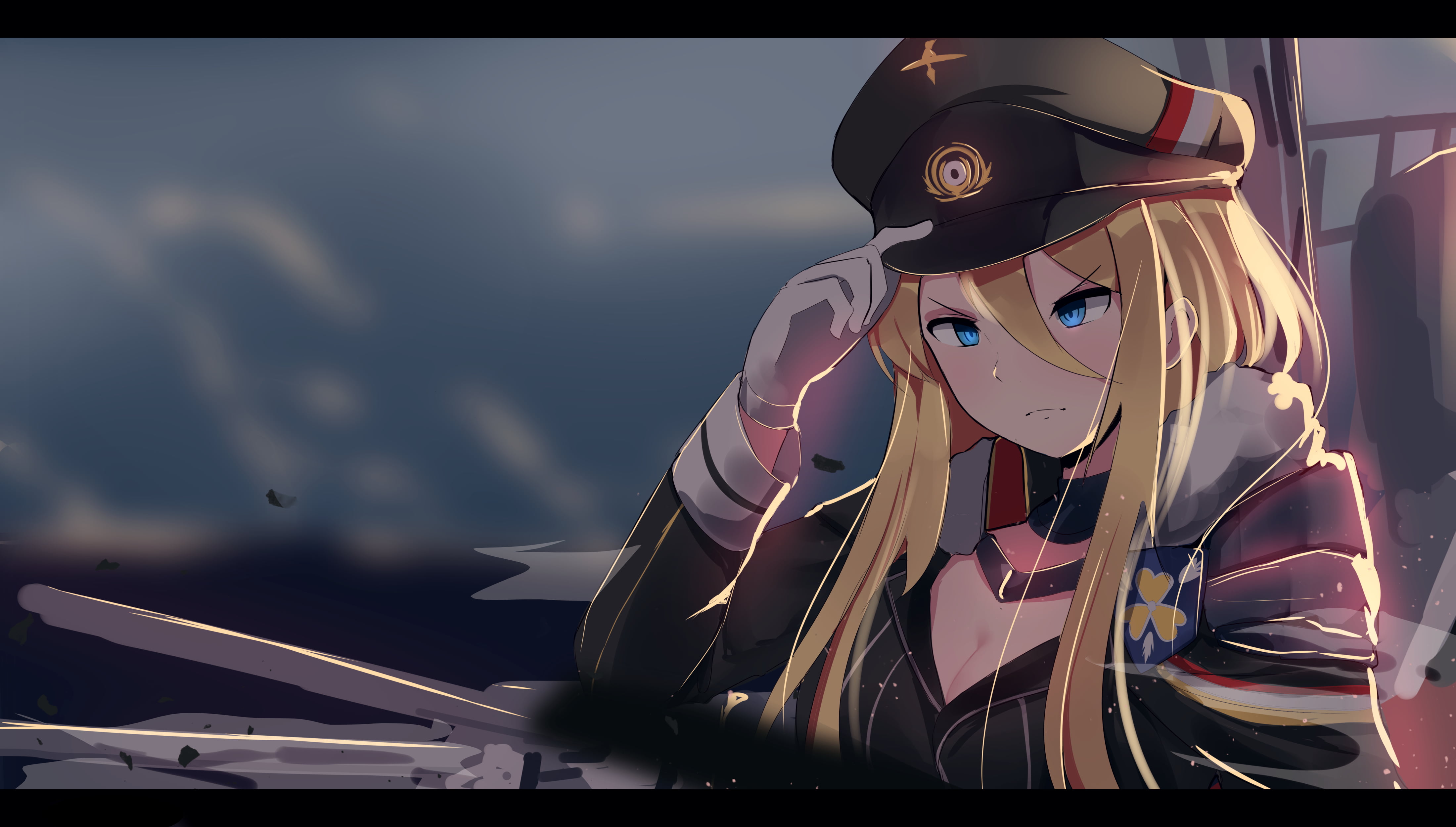 4K, Anime, Bismarck (Azur Lane), Blonde, Blue Eyes, Azur Lane, Uniform, HD Wallpaper