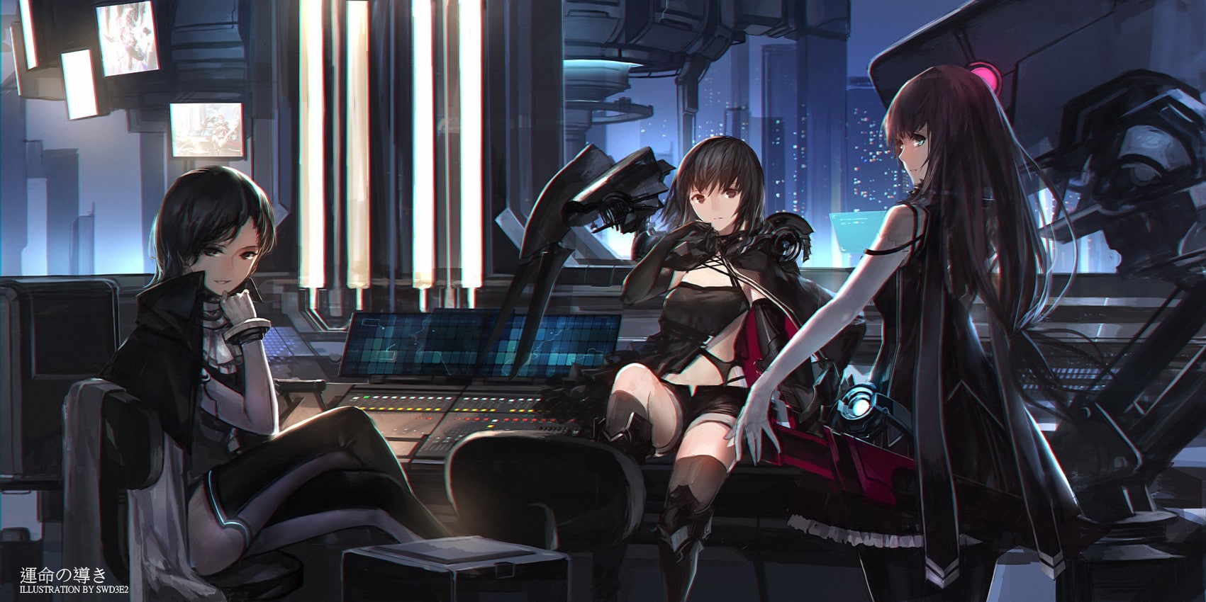 casual clothing, young adult, togetherness, swd3e2, lifestyles, friendship, people, sitting, group of people, night, beautiful woman, anime girls, adult, HD Wallpaper