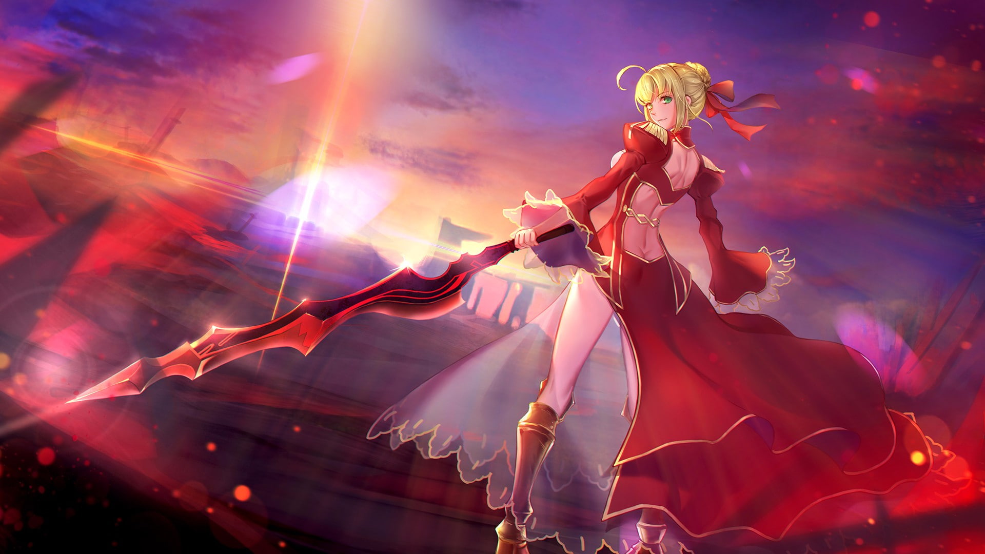 1080P, Nero Claudius, Fate Series, Red Saber, Fate/Extra, HD Wallpaper