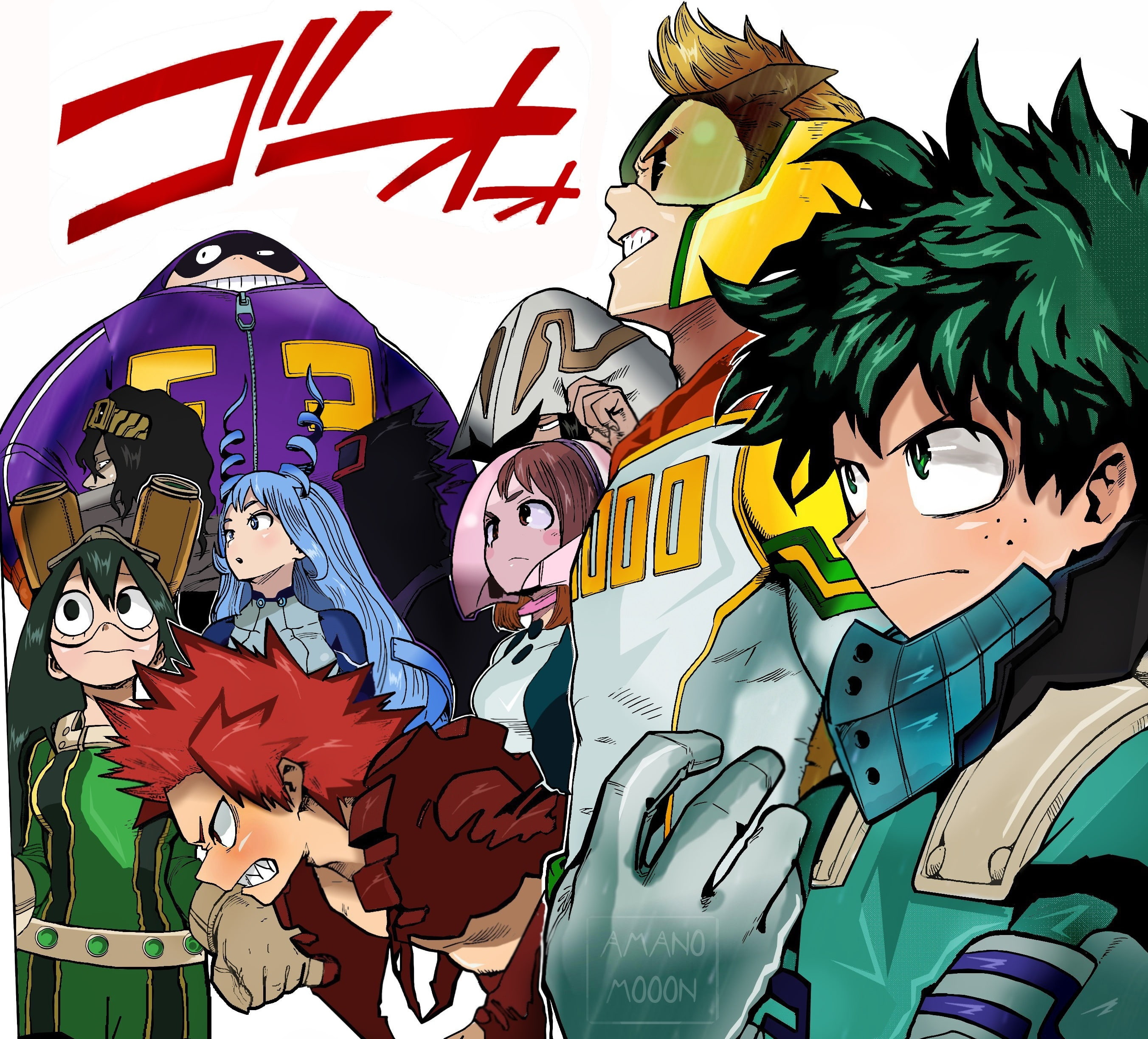 2K, Ochaco Uraraka, Shouta Aizawa, My Hero Academia, Tsuyu Asui, Nejire Hado, Eijiro Kirishima, Anime, Izuku Midoriya, Tamaki Amajiki, Taishiro Toyomitsu, HD Wallpaper