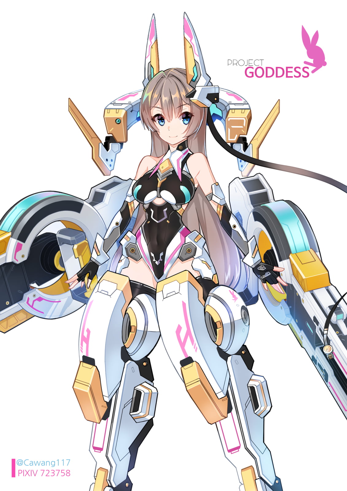 mecha girls, 720P, gun, leotard, Phone HD Wallpaper