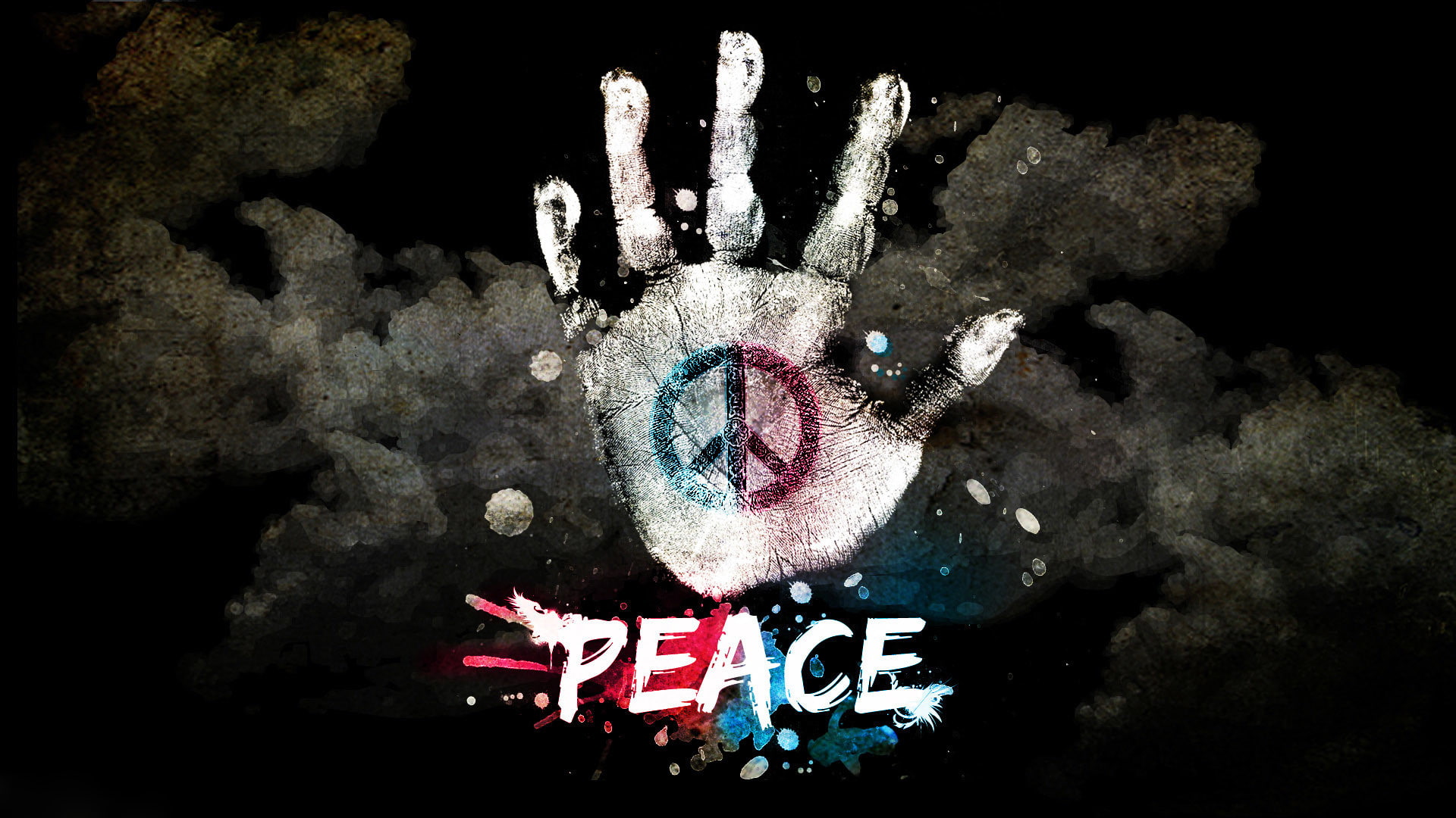 Peace, digital art, 1920x1080, 1080P, hand, sign, HD Wallpaper