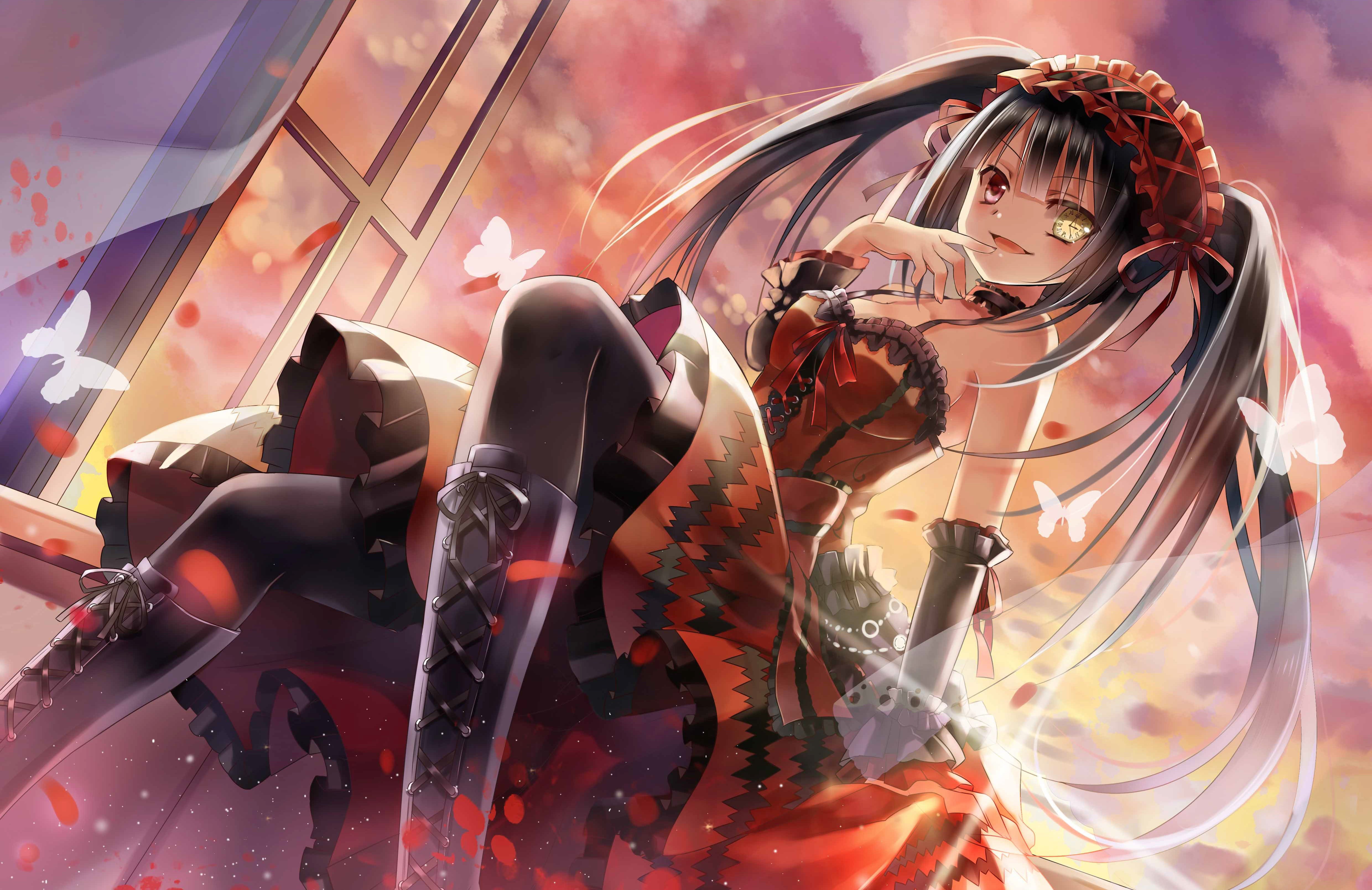 happiness, Date A Live, event, anime girls, adult, arts culture and entertainment, real people, celebration, young women, heterochromia, amusement park, HD Wallpaper