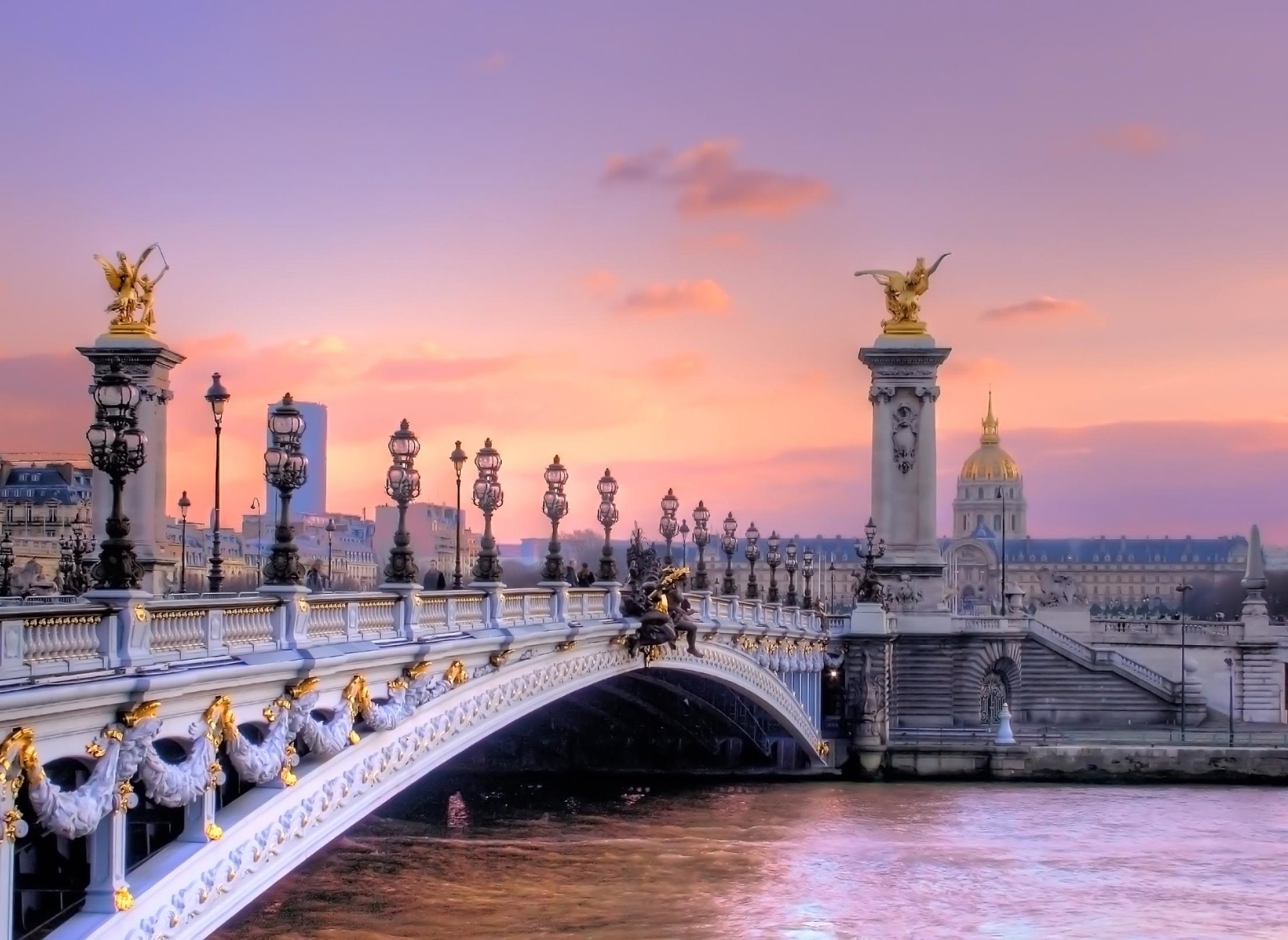 Statue, 1080P, Pont Alexandre III, Bridges, Paris, Bridge, France, HD Wallpaper