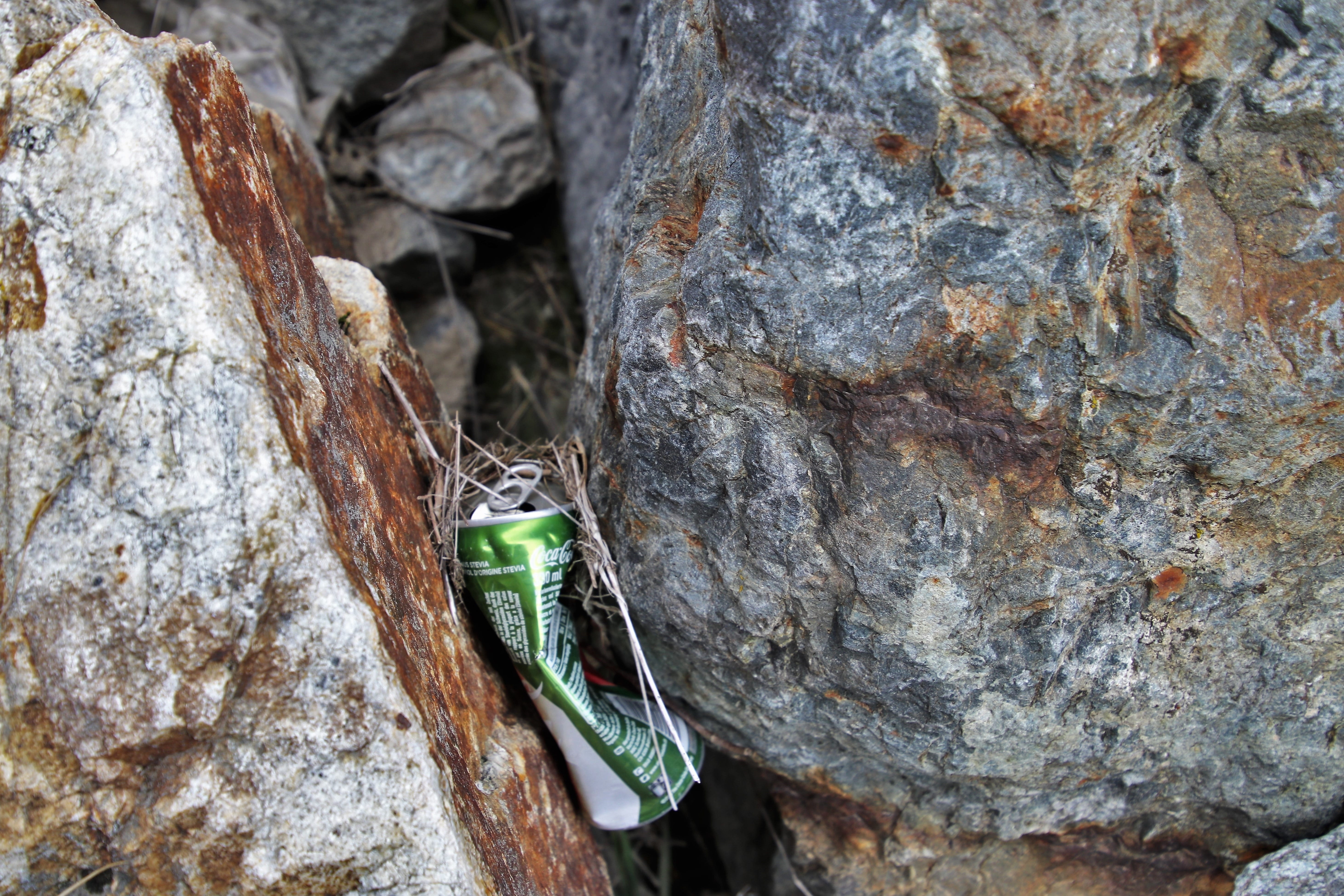 global, aluminum cans, no people, abandoned, focus on foreground, rock, responsibility, rock formation, sport, the environment, rocks, coca cola, activity, HD Wallpaper