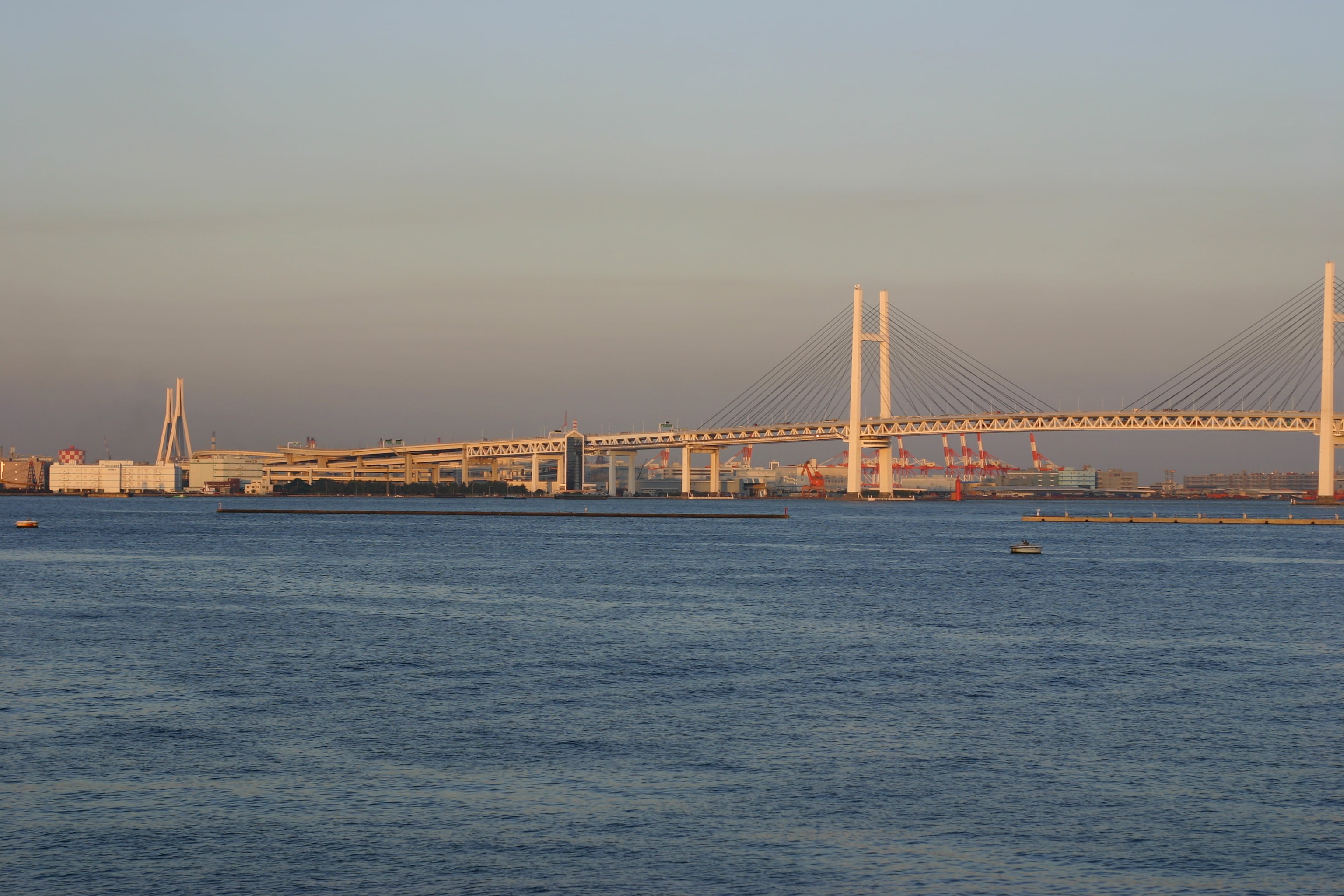 bay, the sea, travel destinations, city, connection, waterfront, water, architecture, japan, building exterior, tourism, outdoors, nature, cityscape, transportation, HD Wallpaper
