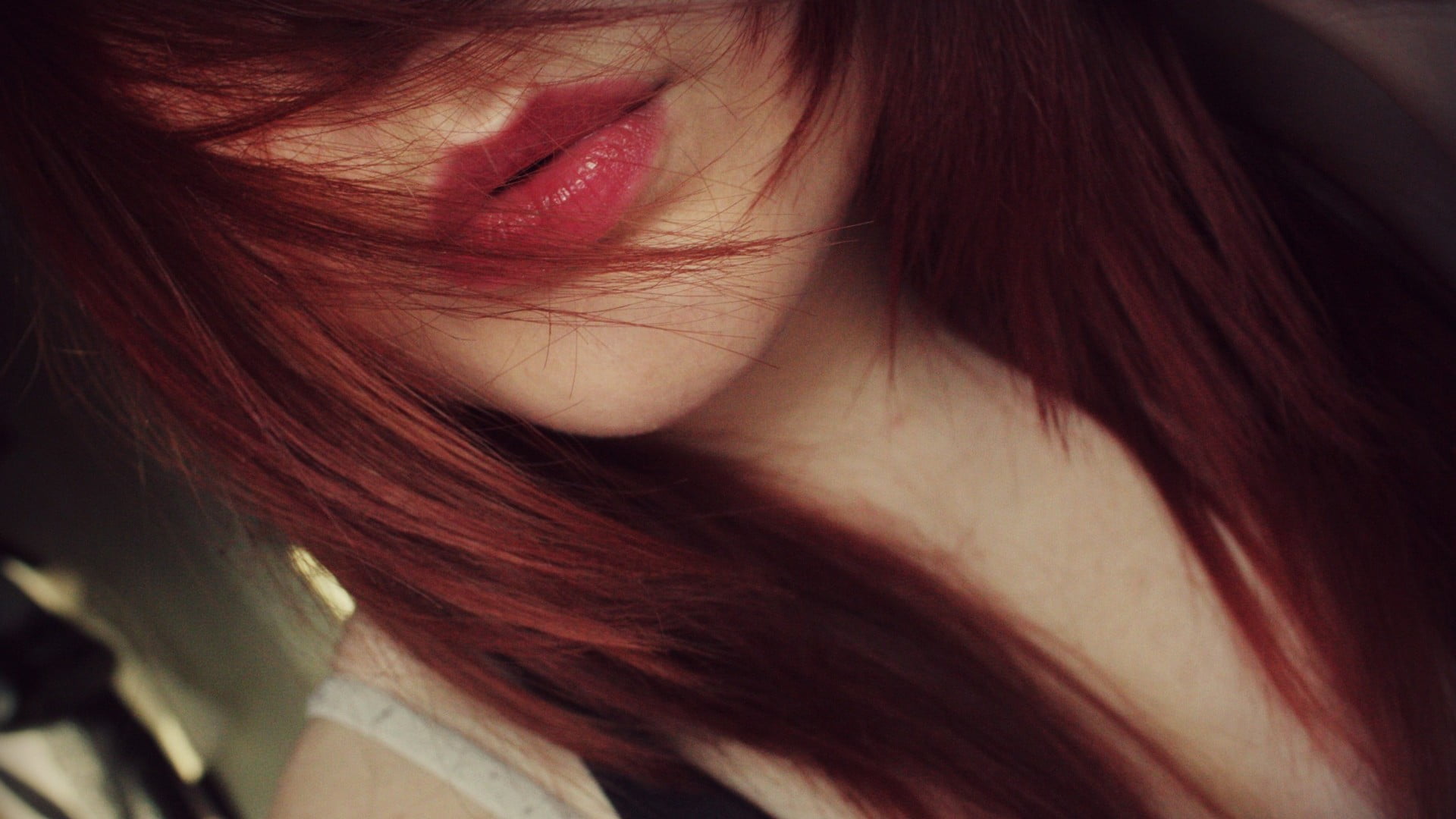long hair, face, headshot, adult, human body part, straight hair, closeup, lips, model, dyed red hair, real people, women, body part, young adult, dyed hair, HD Wallpaper