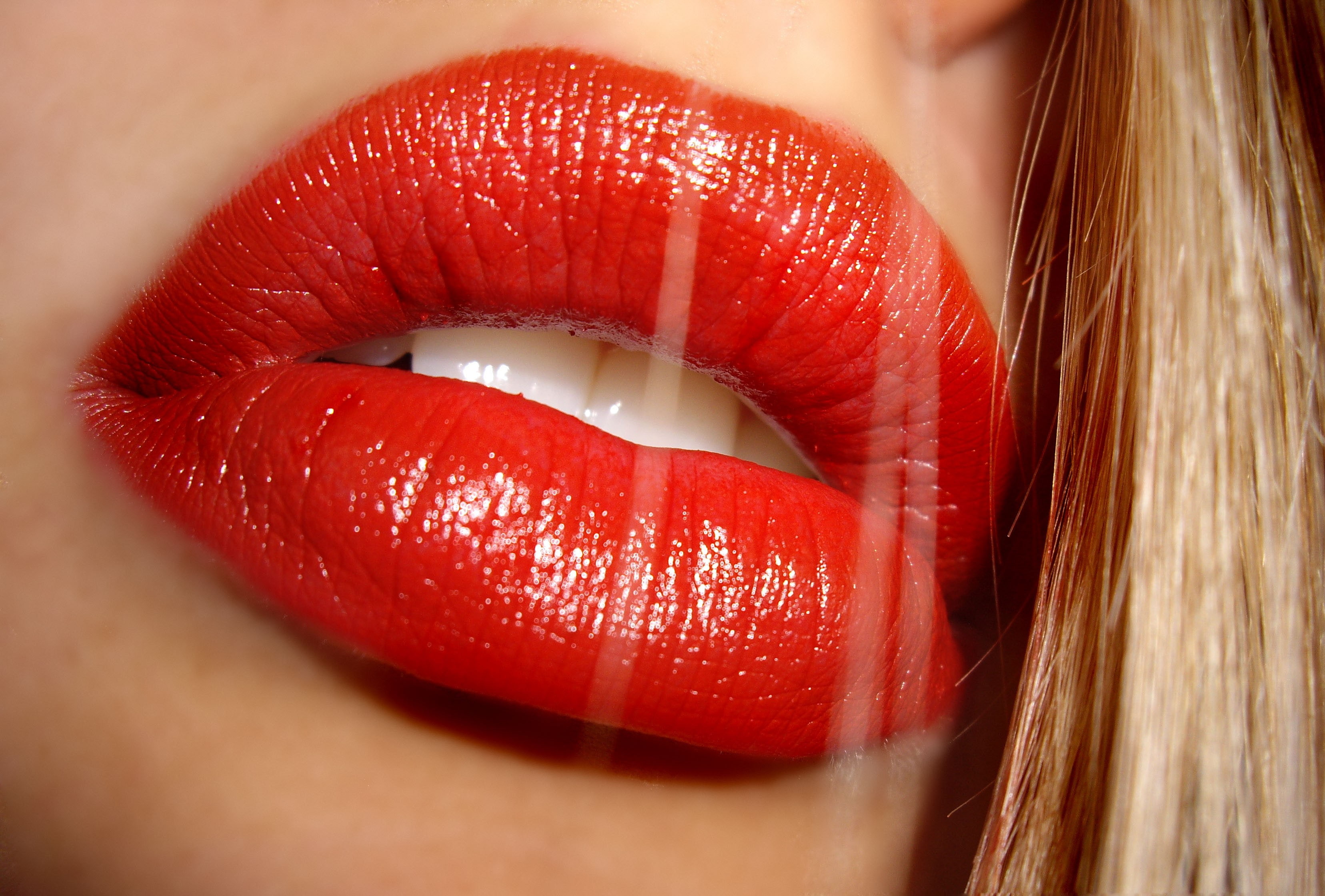 2K, mouth, lips, macro, women, red lipstick, HD Wallpaper