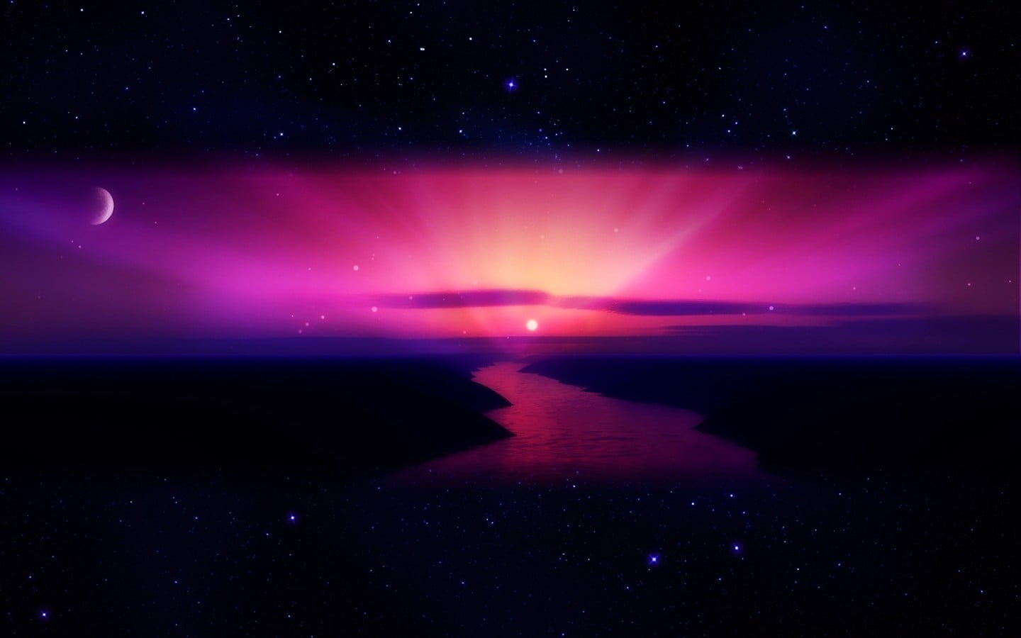 space art, reflection, milky Way, glowing, light - Natural Phenomenon, dark, planet - Space, lake, nature, horizon over water, constellation, HD Wallpaper