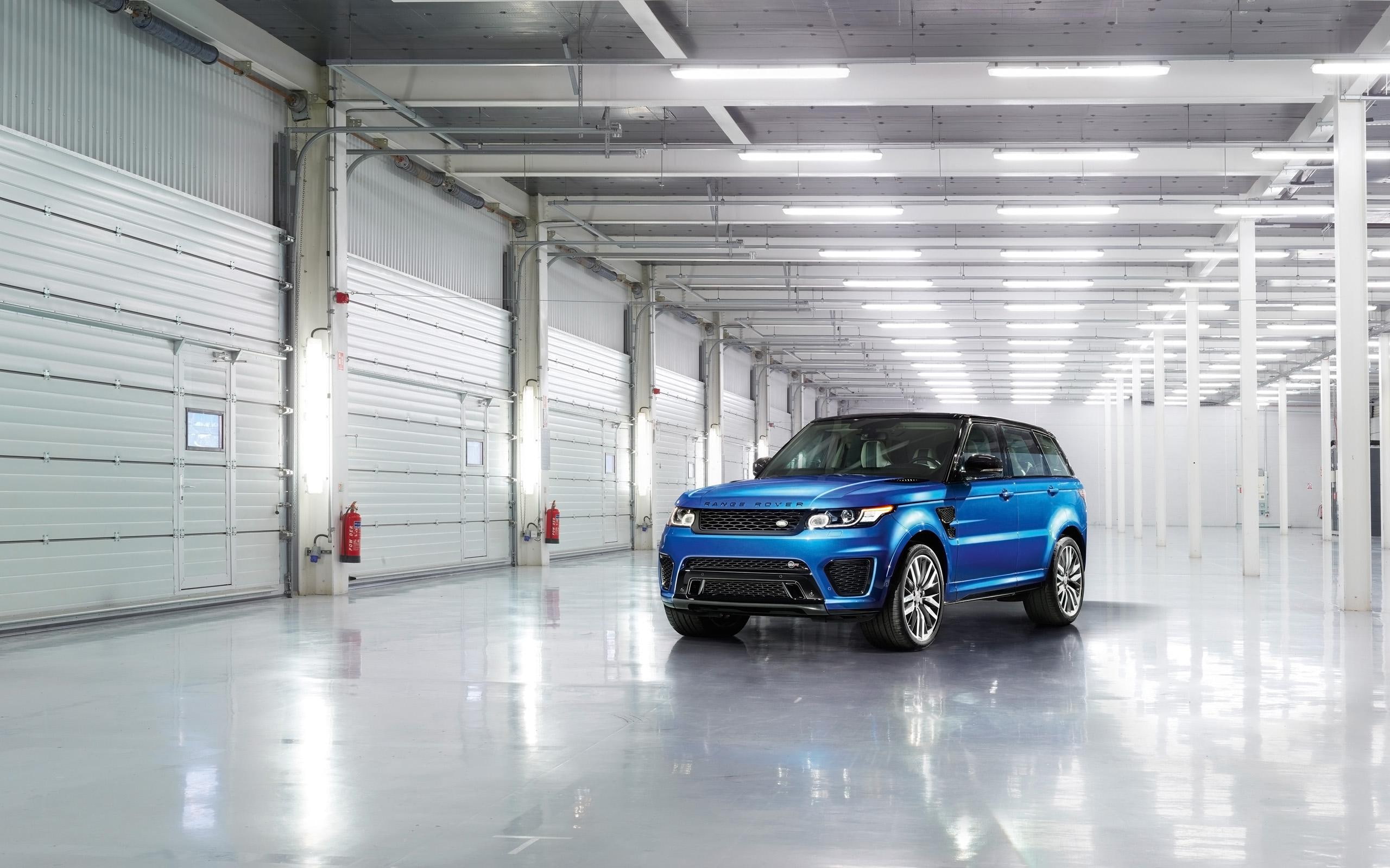2015, svr, car, cars, land, sport, land rover, blue, range, rover, 2K, HD Wallpaper