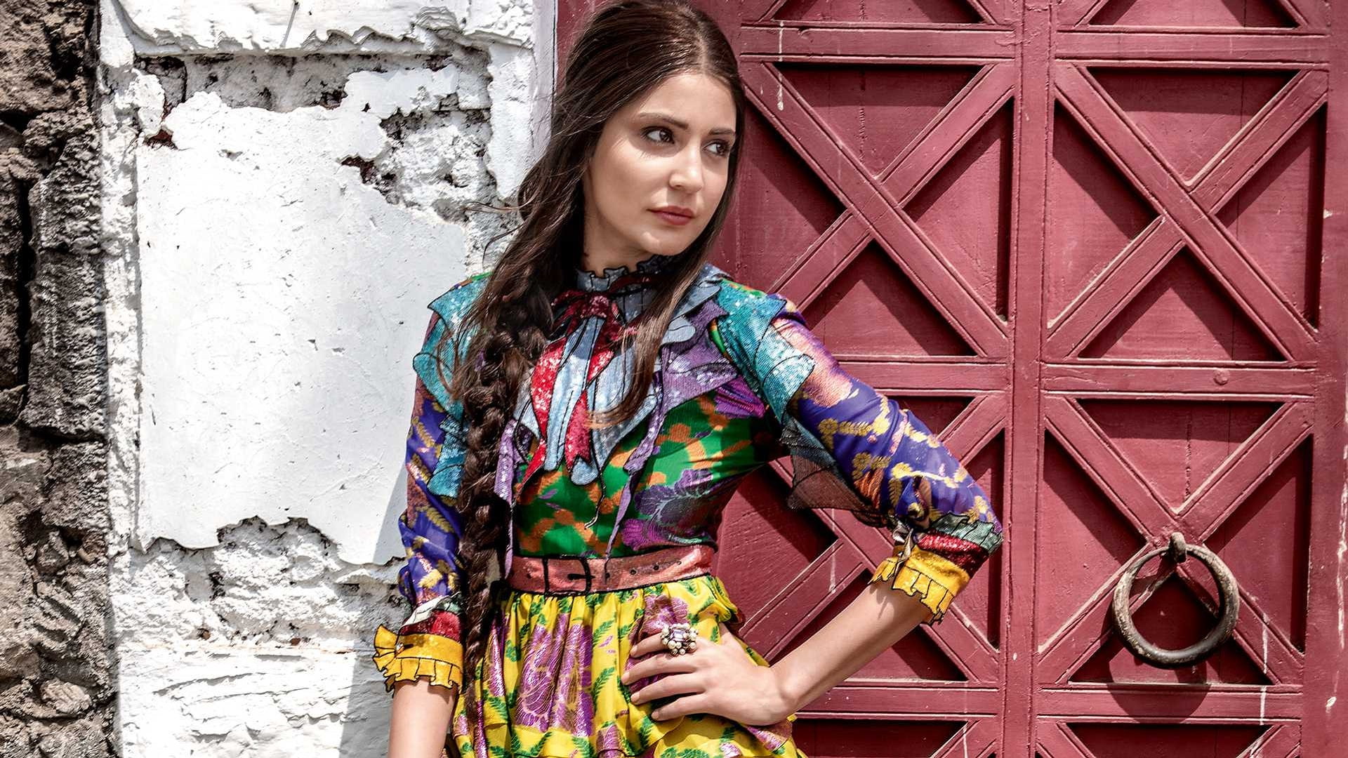 adult, scarf, hairstyle, floral pattern, young adult, day, beautiful woman, looking at camera, clothing, wall - building feature, beauty, hair, portrait, HD Wallpaper