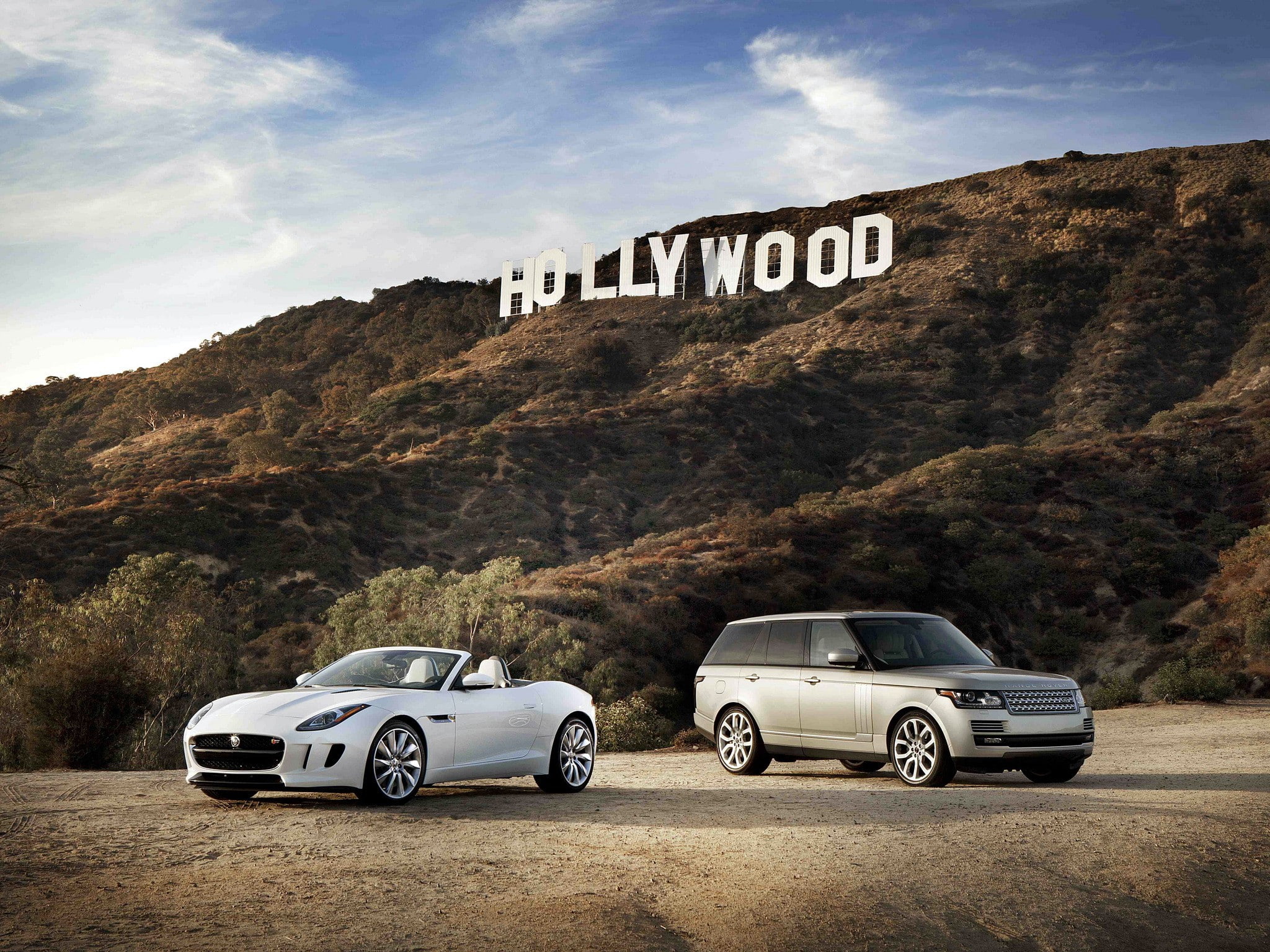 Range Rover, and, Land Rover, jaguar, F-Type, land, white, rover, 1080P, HD Wallpaper