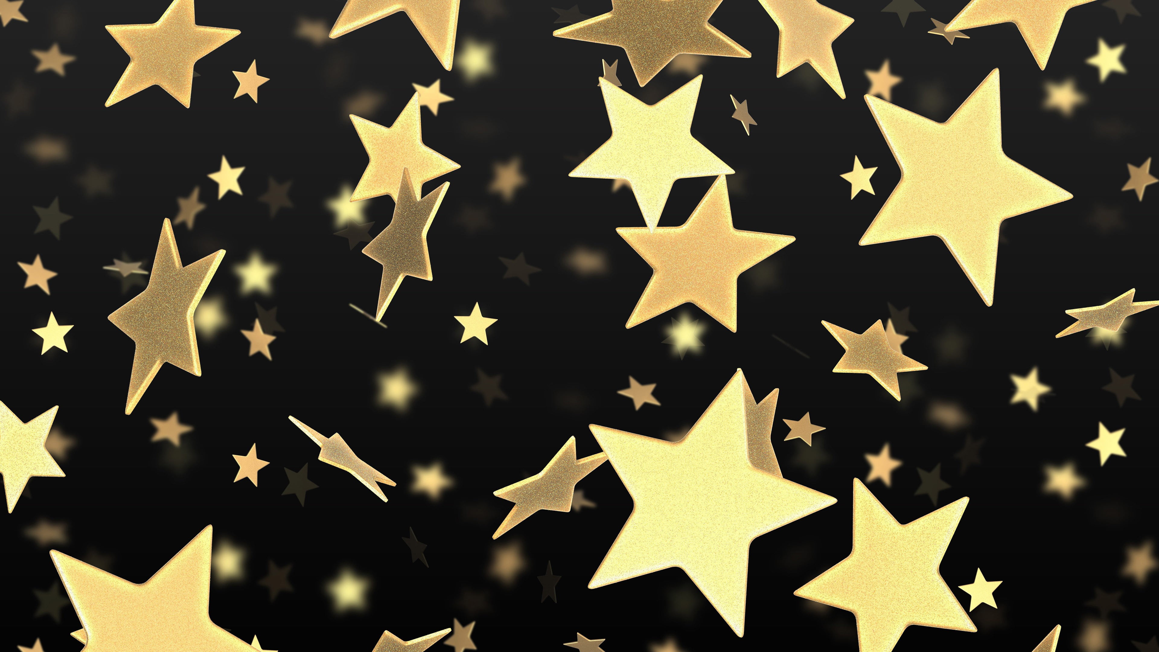 indoors, lot, close-up, decoration, backgrounds, holiday, full frame, decor, black background, flag, celebration, christmas, 4K, shiny, star shape, nature, HD Wallpaper