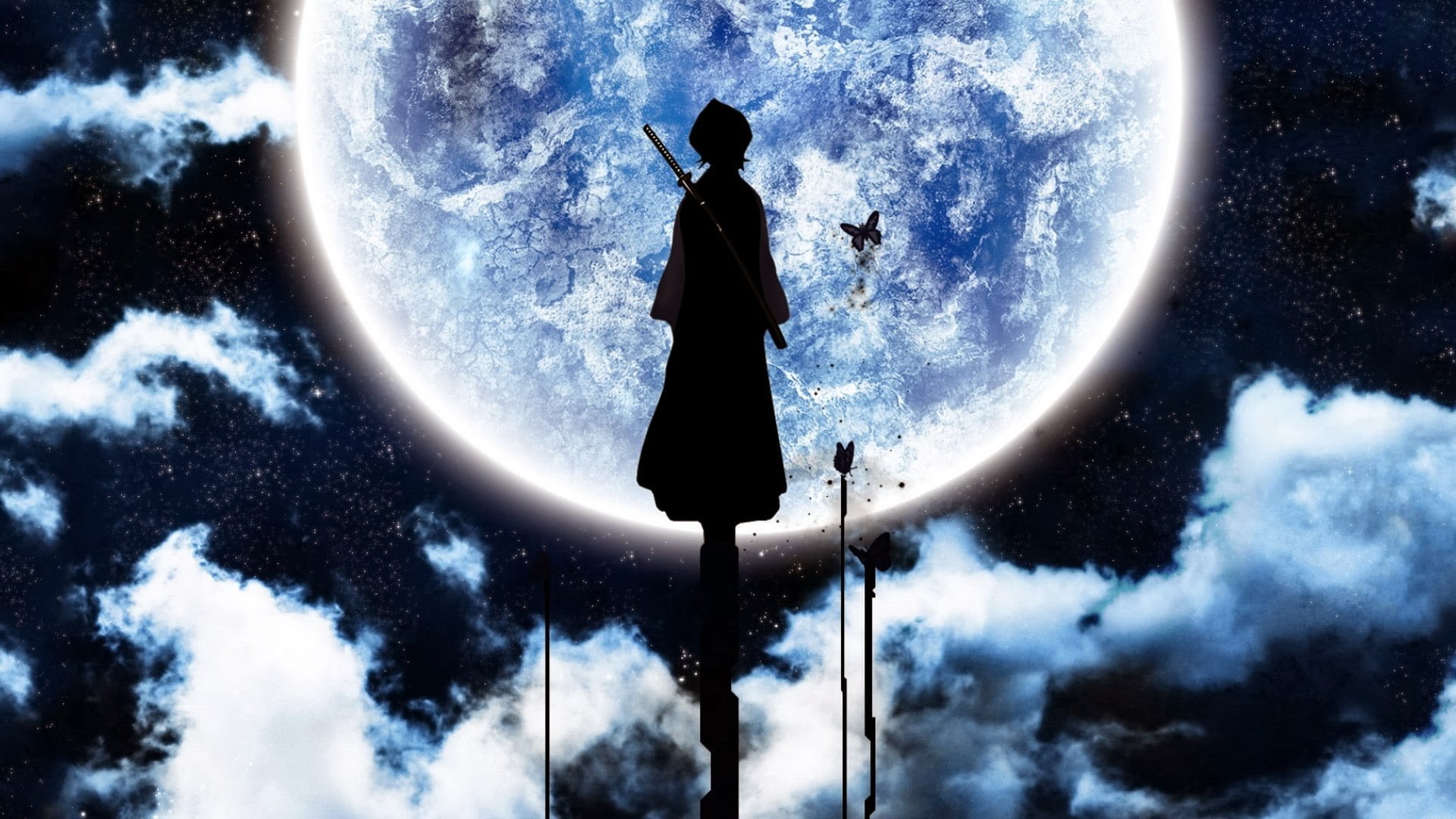full length, lifestyles, digital, 1080P, character, low angle view, sky, astronomy, planet - space, star - space, anime, real people, beauty in nature, HD Wallpaper