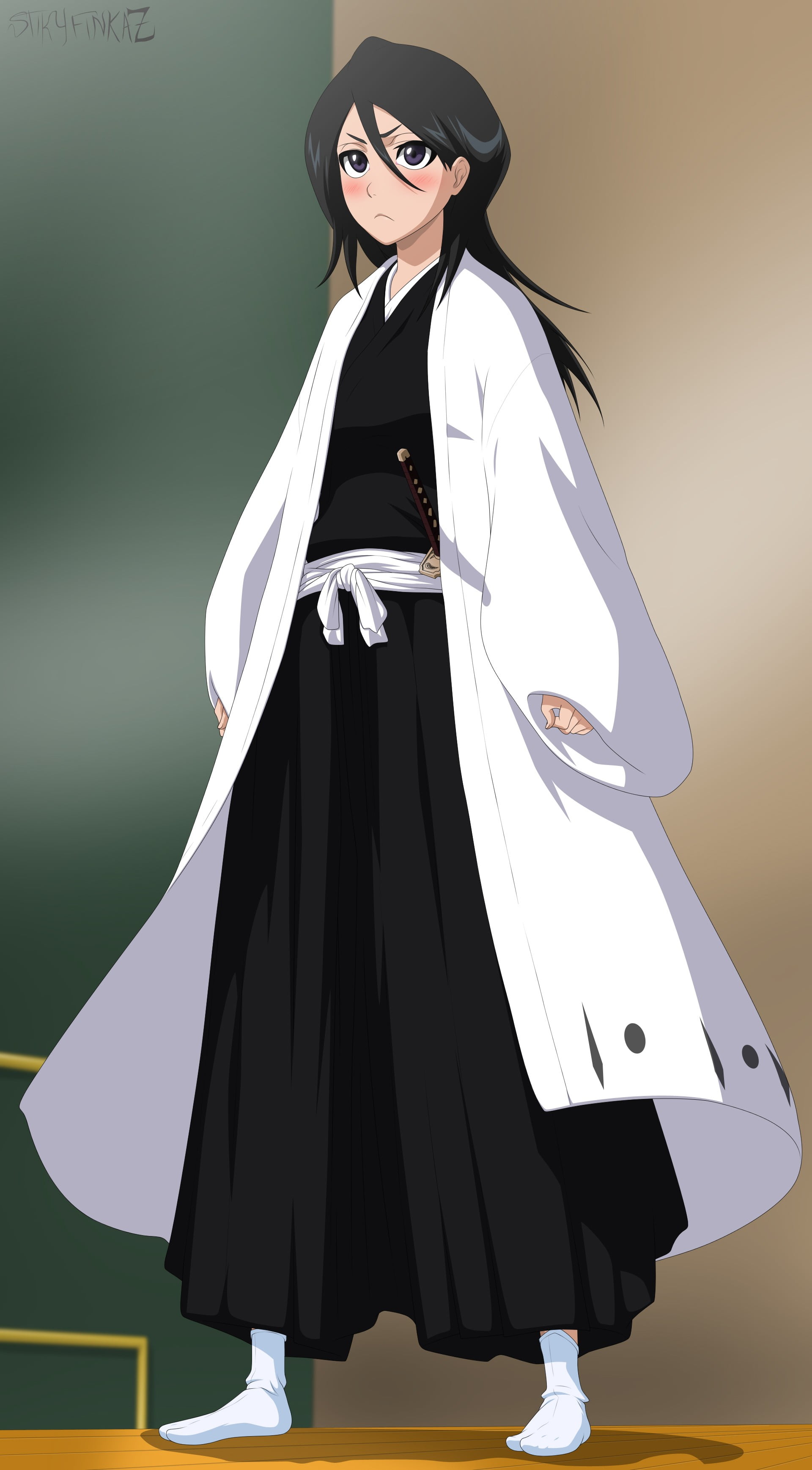 adult, cute, clothing, beautiful woman, indoors, studio shot, three quarter length, beauty, emotion, happiness, females, hairstyle, Kuchiki Rukia, one person, Phone HD Wallpaper
