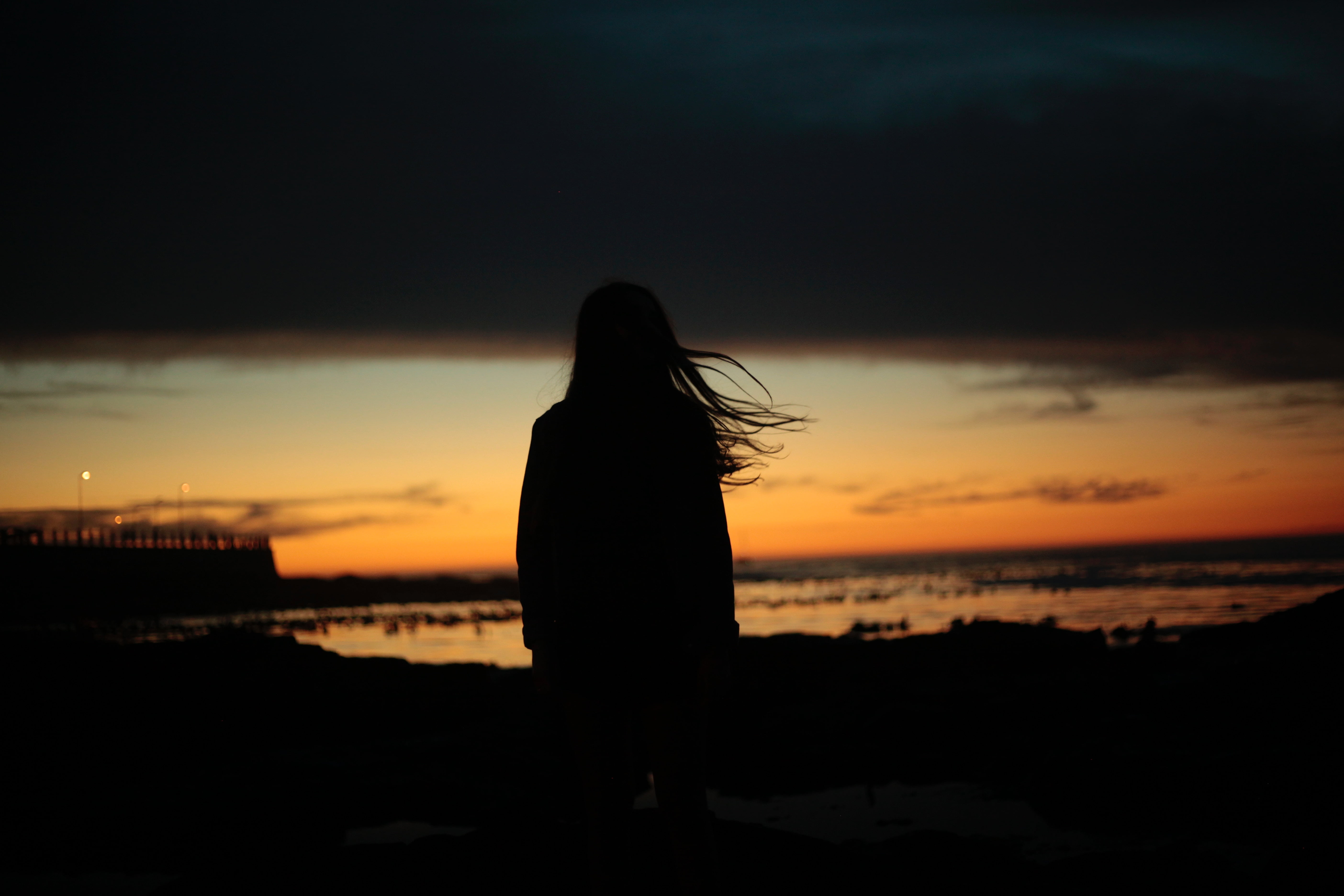vacations, beach, sea, adult, lifestyles, leisure activity, love, land, night, sunrise - Dawn, sunset, girl, tranquil Scene, cloud - sky, women, beautiful, HD Wallpaper
