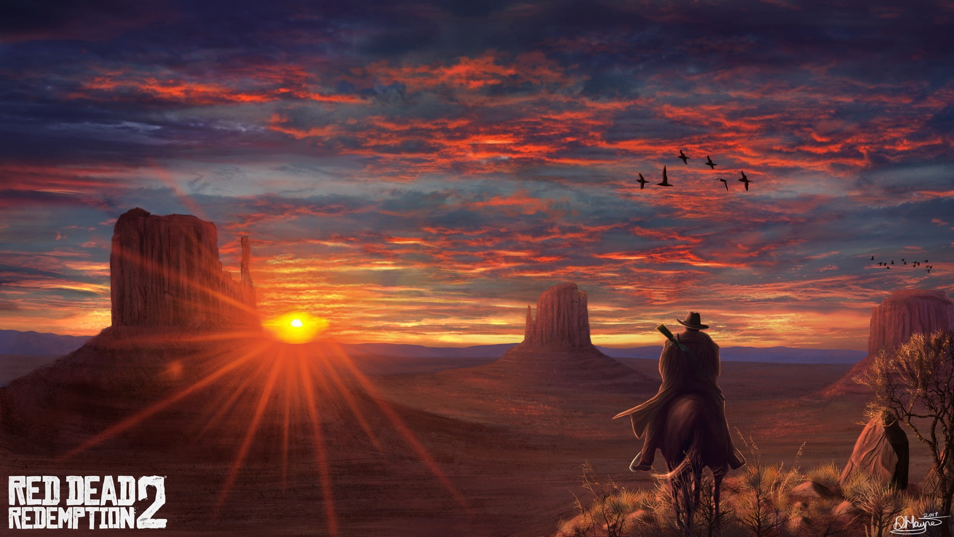 RDR 2, The game, Art, RDR, Environments, Game Art, West, by Dani Haynes, Sunset, Cowboy, Western, Concept Art, Red Dead Redemption 2, Red Dead Redemption 2 - Fan art, HD Wallpaper