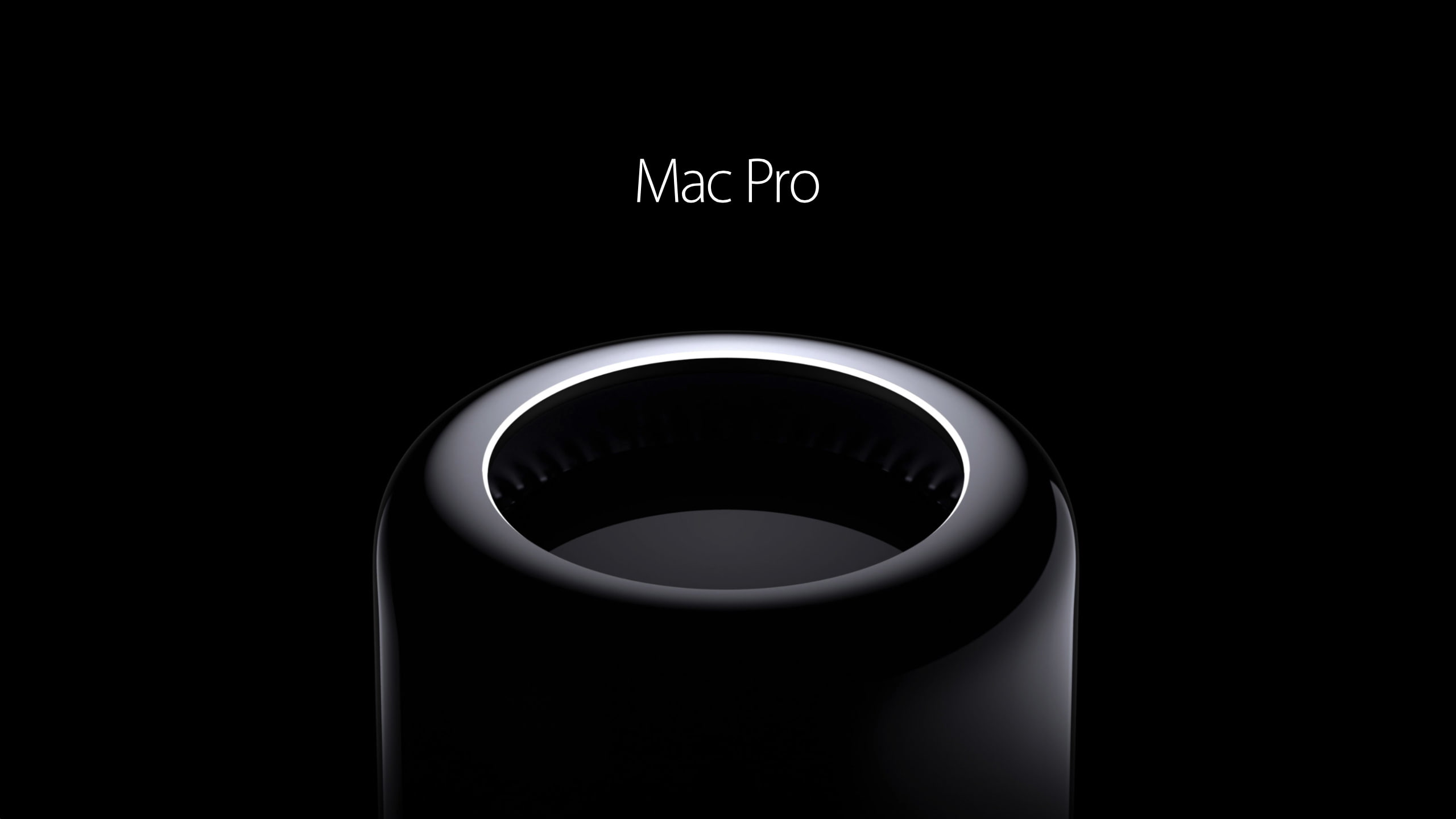 Mac Pro, black background, 2014, design and layout, 2K, Gloss black, science and technology, new order power, Apple, HD Wallpaper