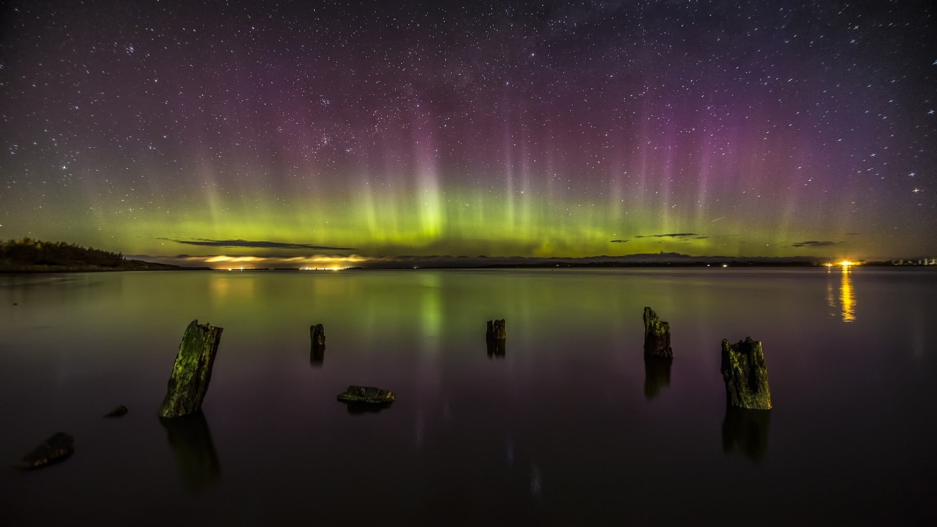 beauty in nature, no people, illuminated, aurorae, lake, tranquility, tranquil scene, astronomy, scenics - nature, idyllic, aurora, star field, star, space and astronomy, HD Wallpaper