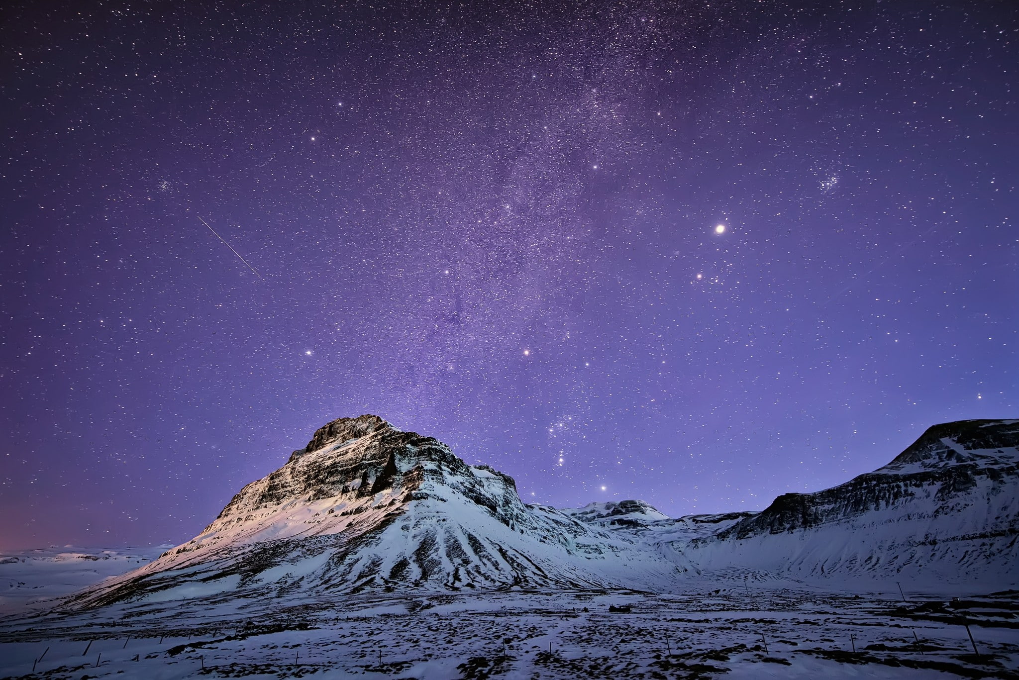 stars, starry night, mountains, 1080P, nature, skyscape, HD Wallpaper