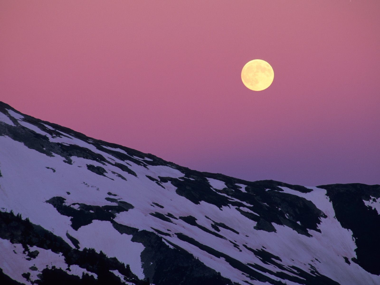 landscape, skyscape, dusk, purple sky, Moon, 720P, HD Wallpaper