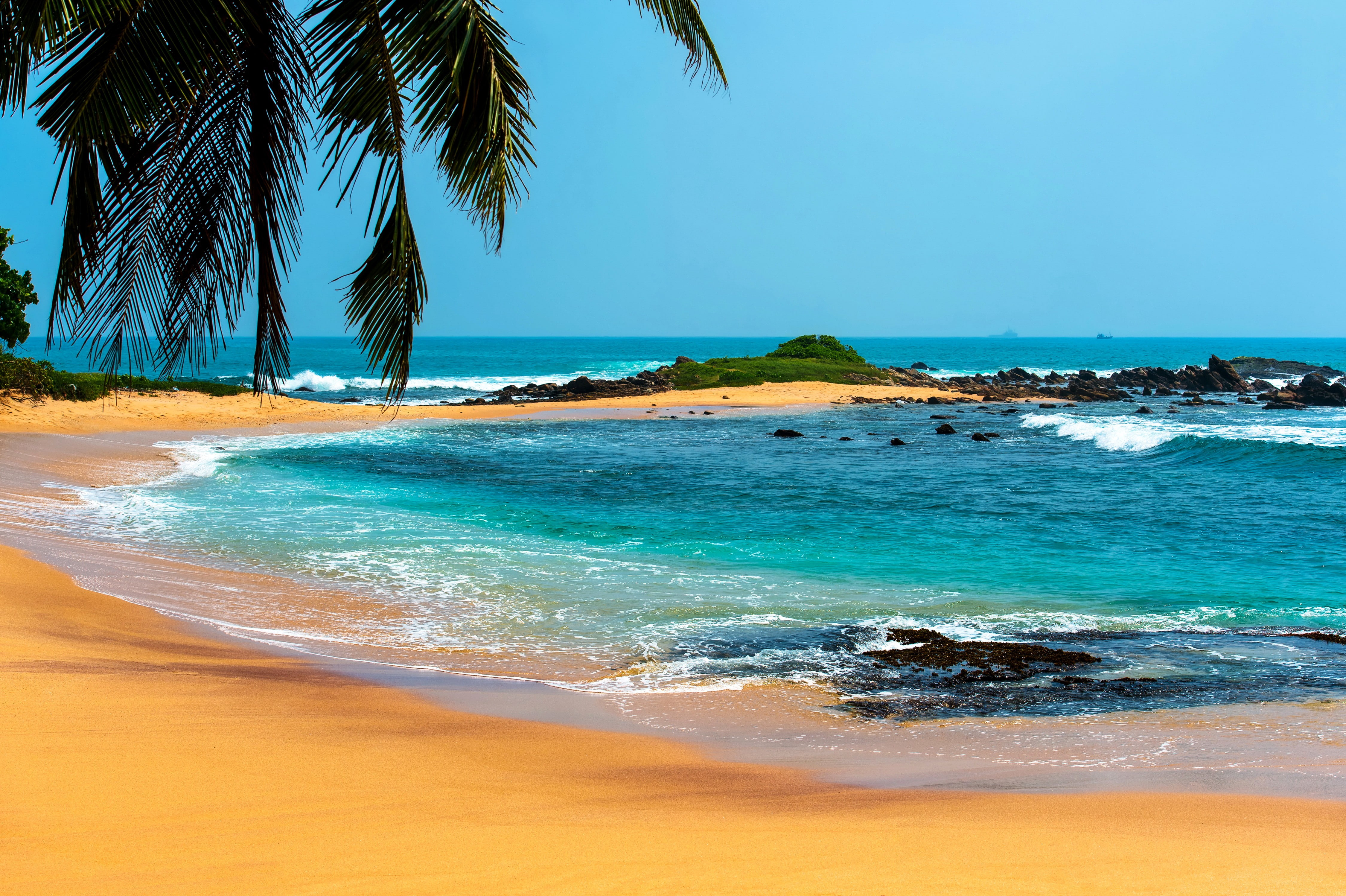 4K, tropical, beach, summer, sea, landscape, HD Wallpaper