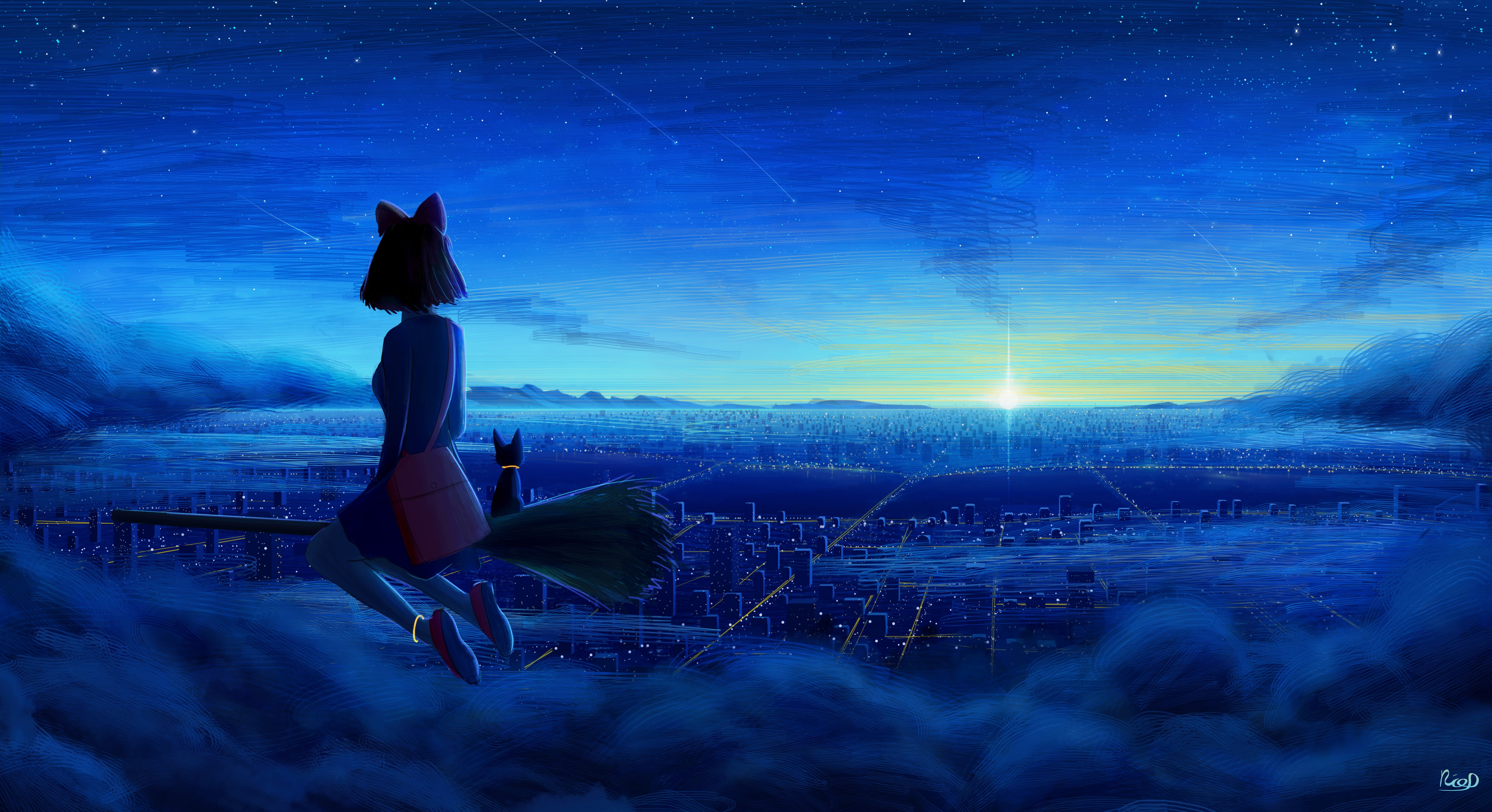 Kikis Delivery Service, Kiki (Kikis Delivery Service), 5K, Movie, Jiji (Kuragehime), HD Wallpaper