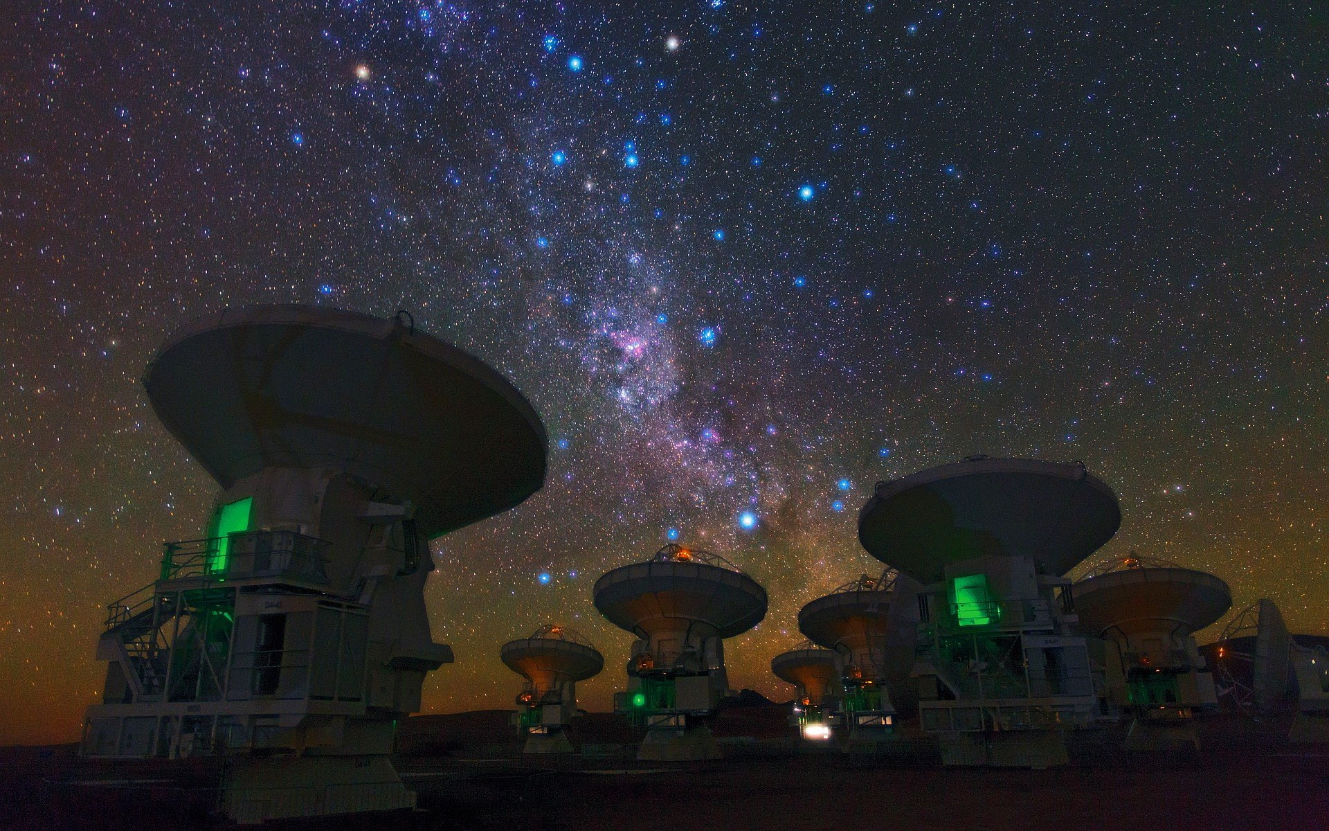 space, illuminated, architecture, technology, beauty in nature, building exterior, astronomy telescope, 1080P, no people, star, outer, outdoors, sky, science, HD Wallpaper