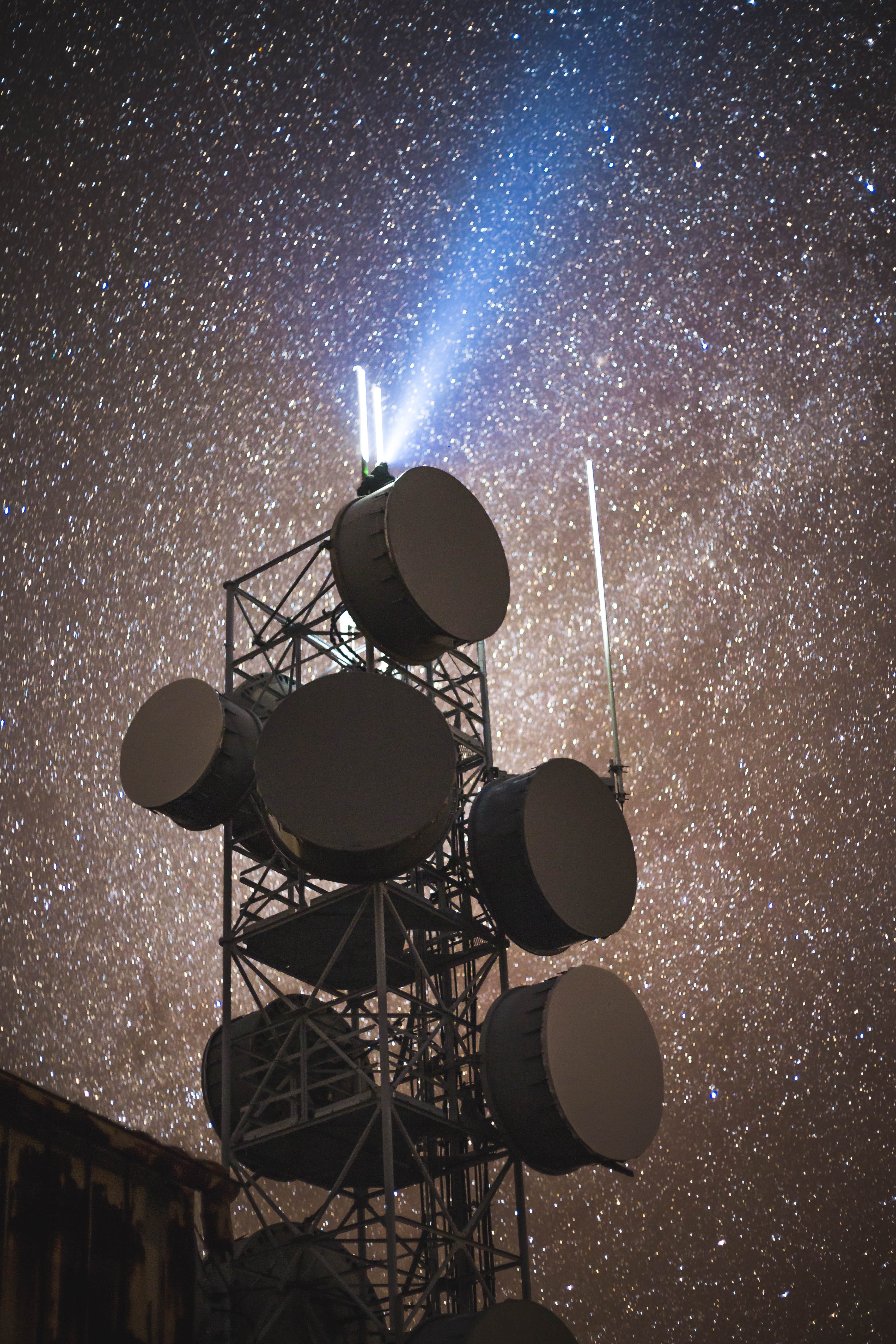 oven, led, gray, communication, radio telescope, flare, nighttime, laser, telecommunications equipment, satellite dish, circus, architecture, lighting, Phone HD Wallpaper