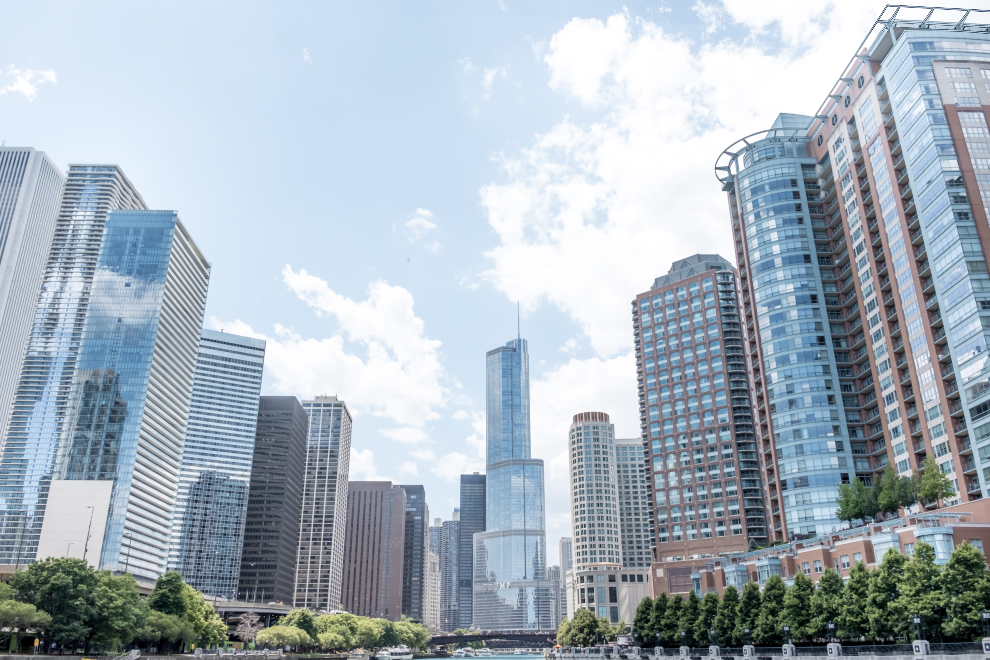 building, 4K, architecture, city, cityscape, tower, skyline, michigan, trump, people, financial district, built structure, low angle view, urban, day, HD Wallpaper