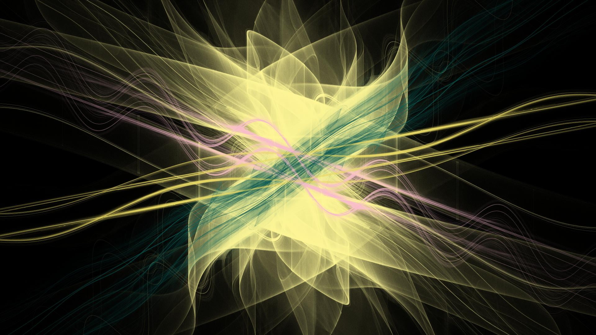 3d, multi colored, graphic, art, smooth, render, fractal, wave, abstract, studio shot, yellow, nature, technology, light - natural phenomenon, glow, effect, HD Wallpaper