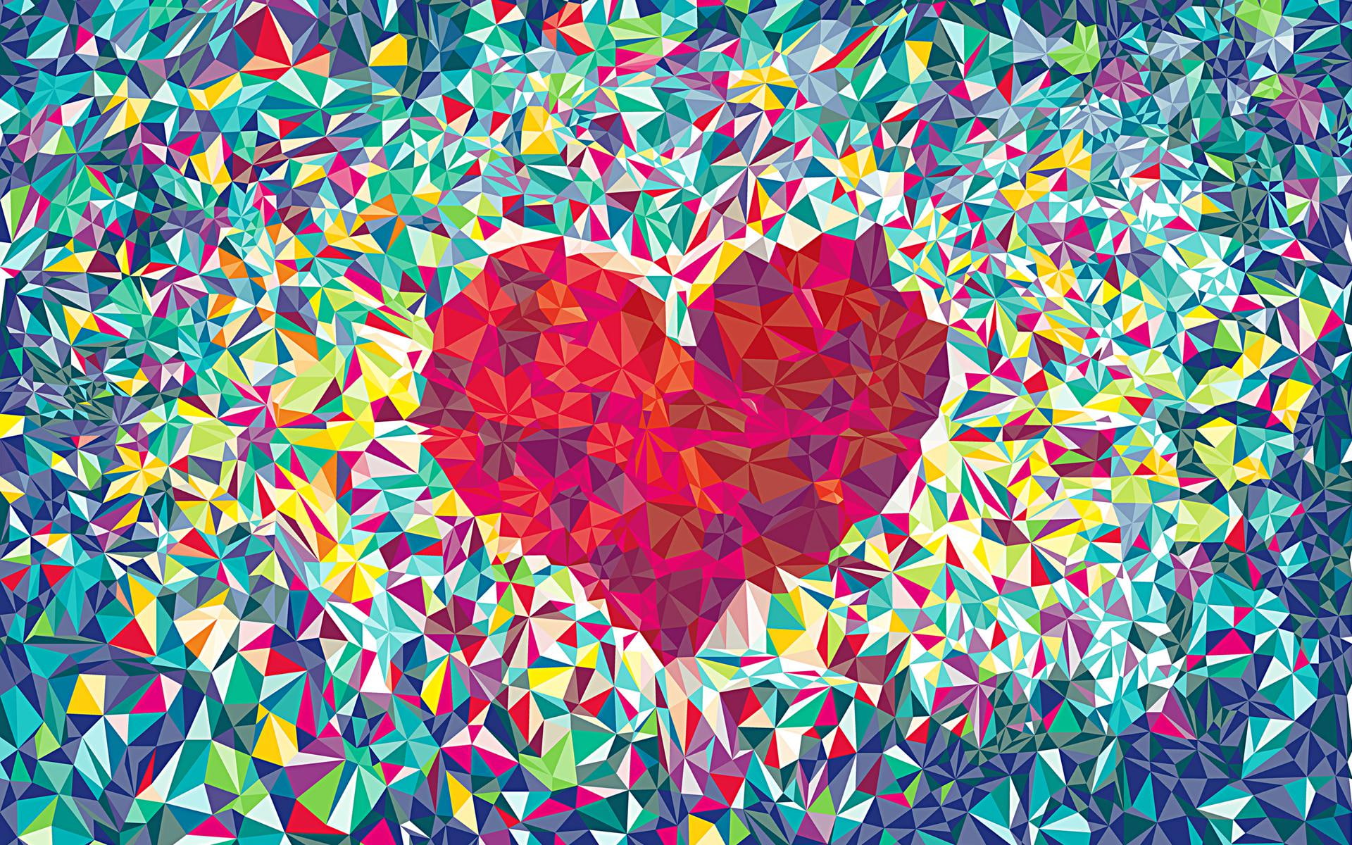 high, 1080P, bokeh, picture, 3d, love, quality, mood, abstract, pattern, heart, patterns, HD Wallpaper