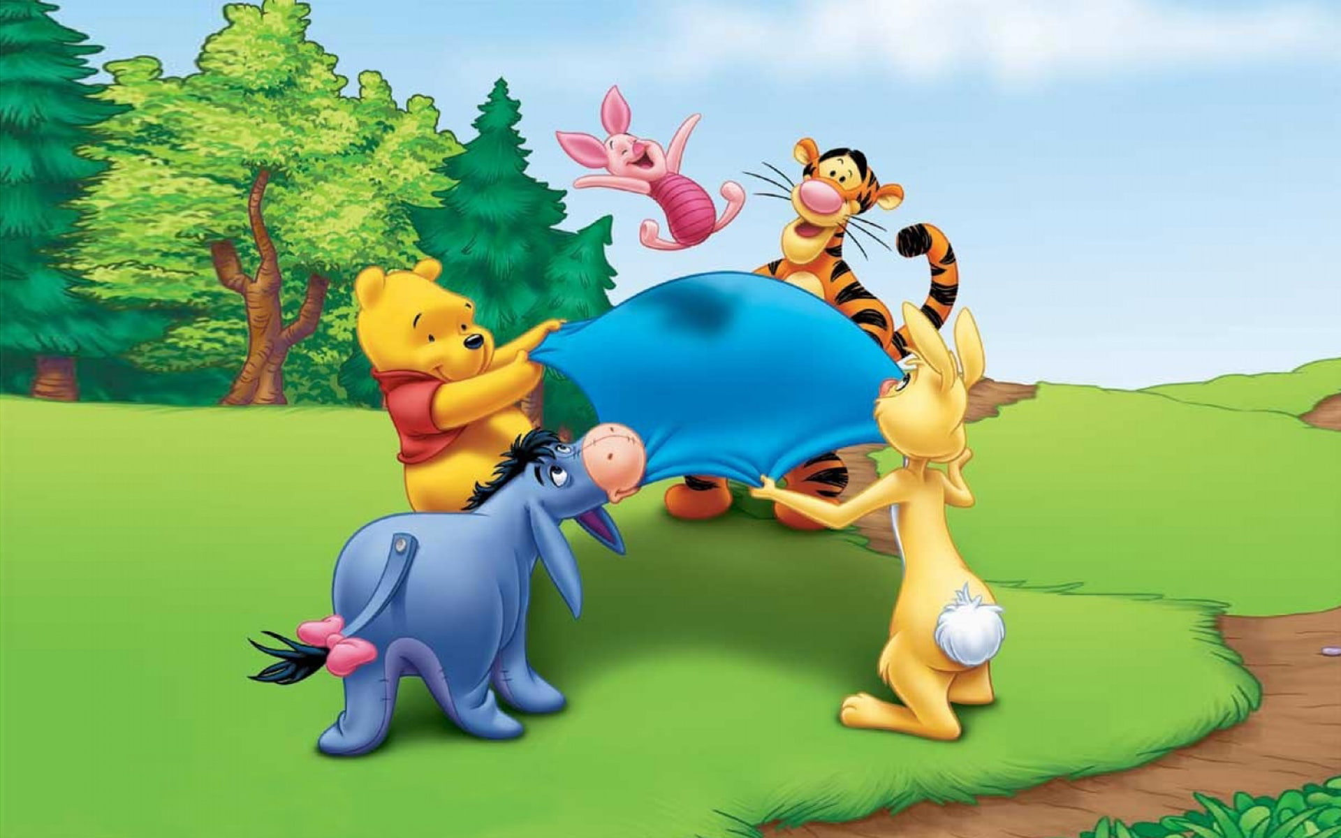  green, friends, game, meadow, 1080P, hd, winnie, pooh, HD Wallpaper
