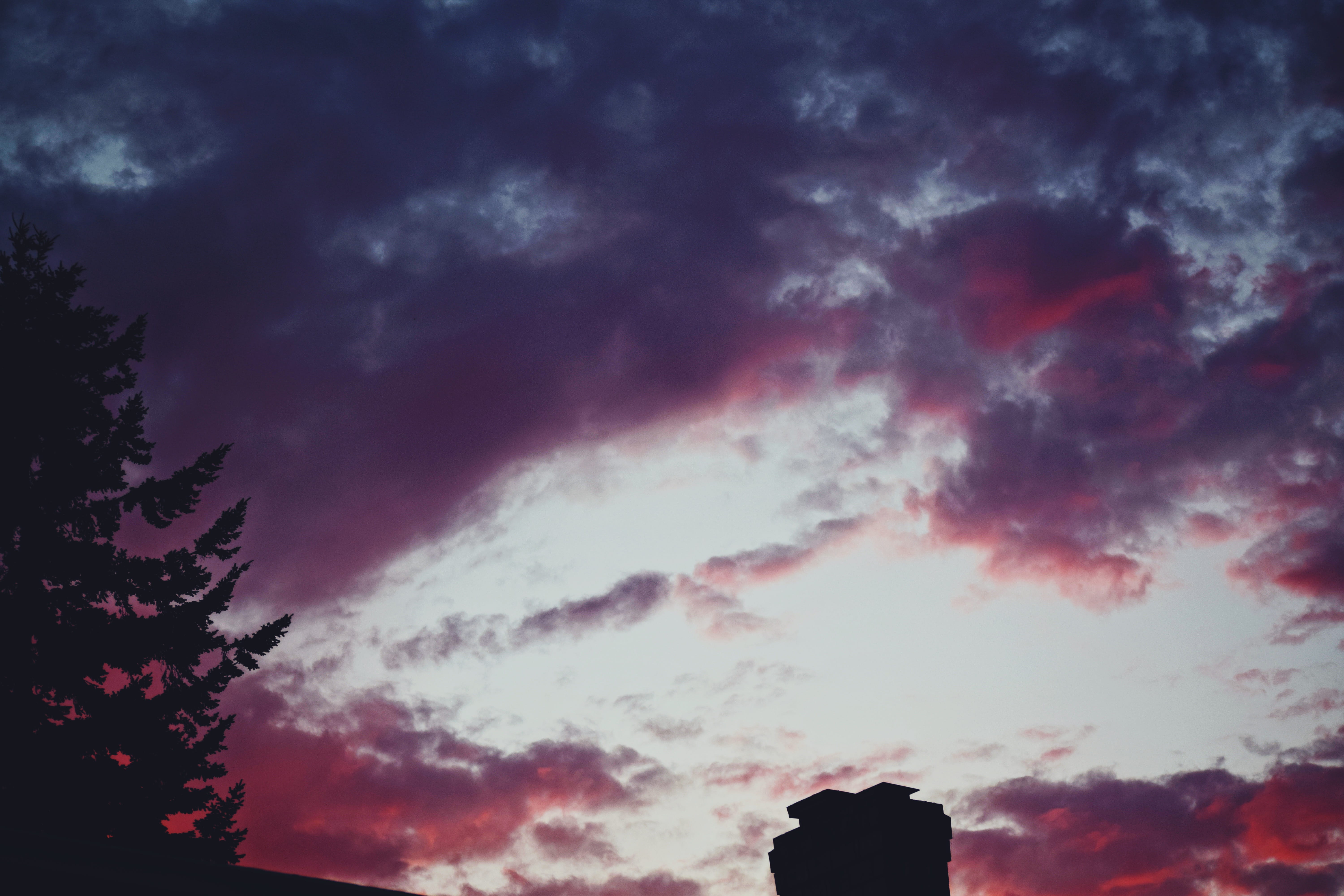 cloud - sky, no people, sky, abbotsford, scenics - nature, trees, heavens, ominous, beauty, meteorology, canada, beauty in nature, sunset, plant, tranquility, HD Wallpaper