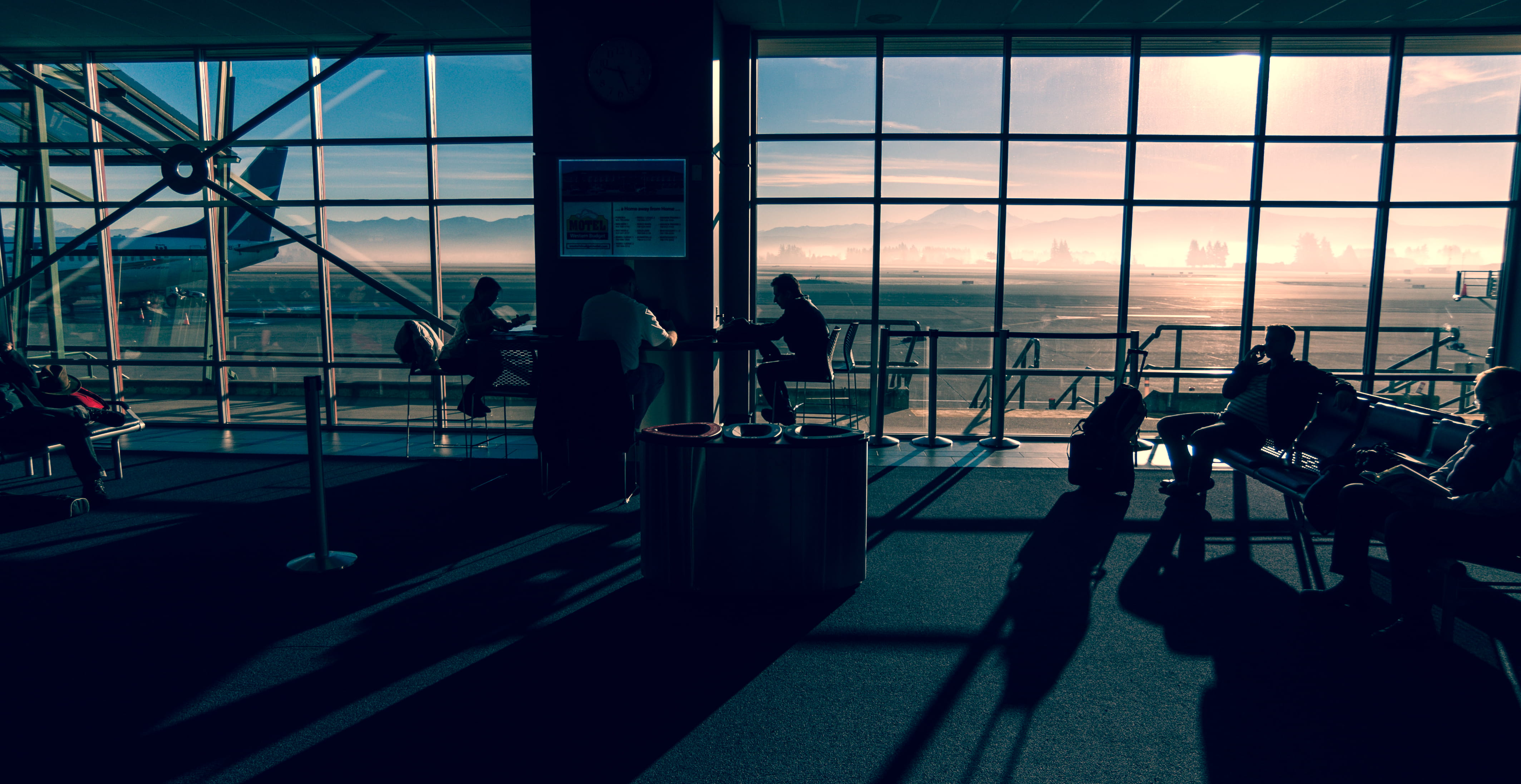 4K, sport, building, sitting, runway, real people, glass - material, silhouette, waiting, sky, lifestyles, outdoors, terminal, daytime, abbotsford, group of people, HD Wallpaper