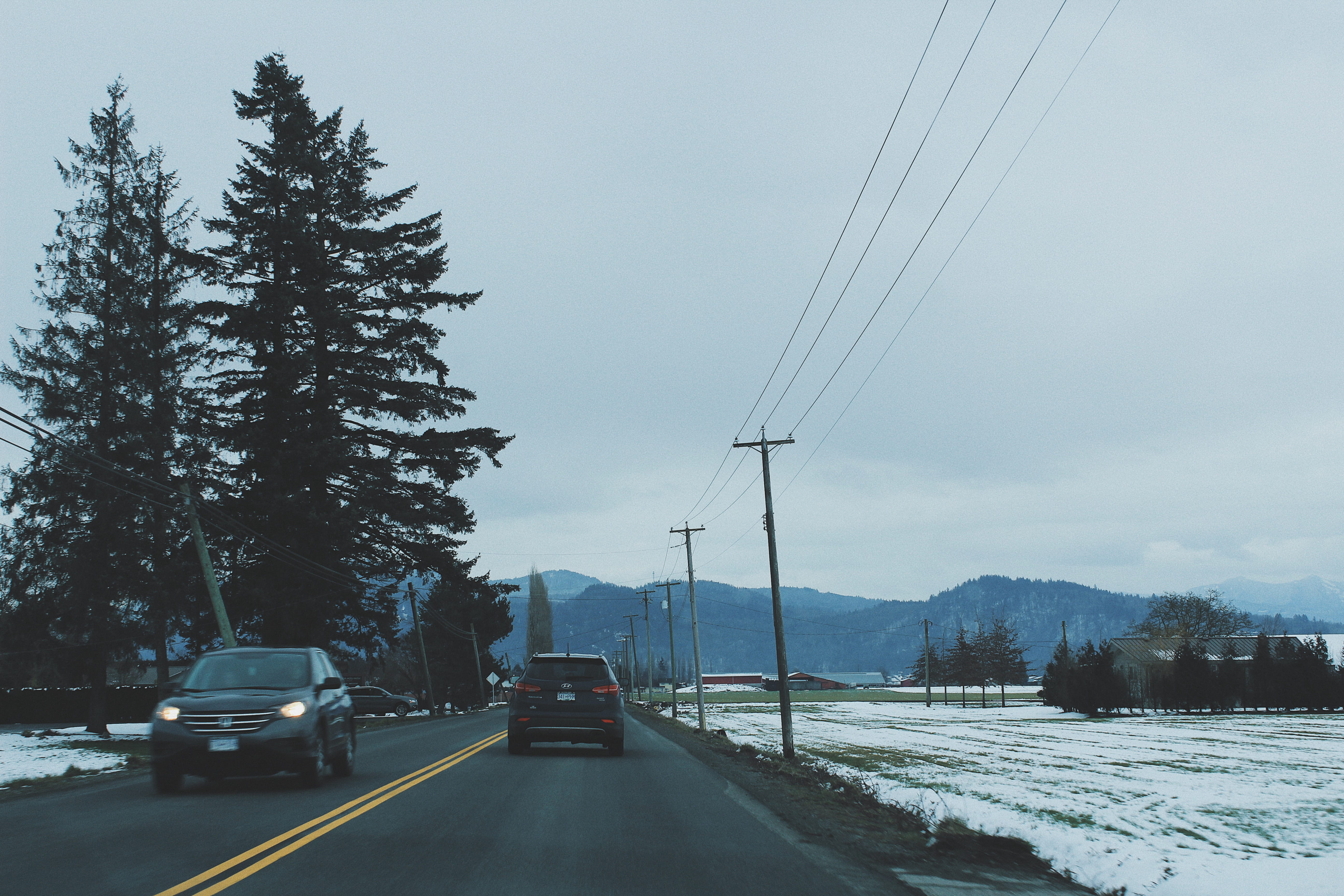 nature, motor vehicle, plant, day, canada, snow, power supply, road, cars, city, transportation, no people, land vehicle, electricity, winter, abbotsford, HD Wallpaper