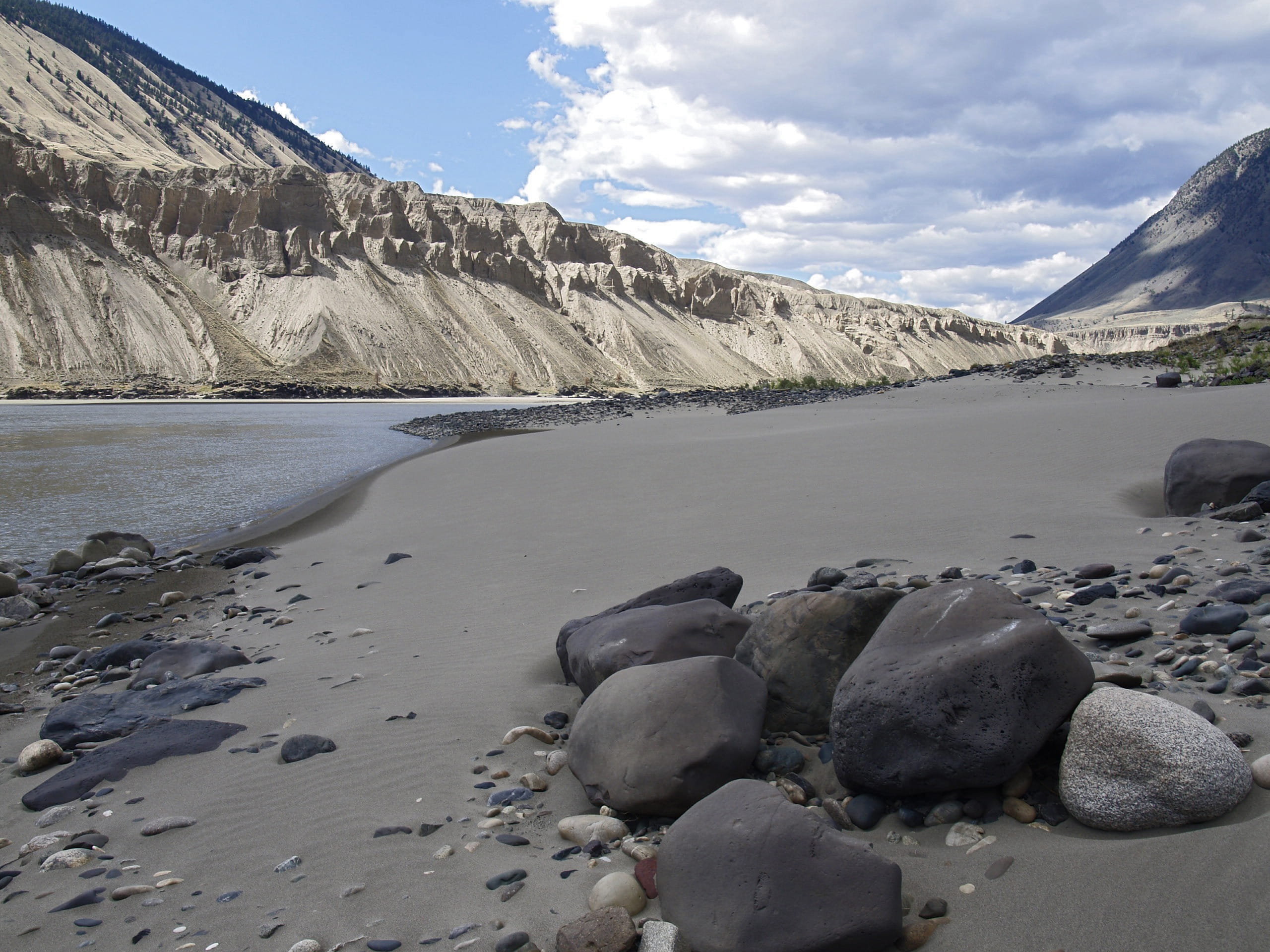 sky, Stone, environment, Shoreline, pebbles, solid, tranquil scene, Sand, lake, mountain, valley, hoodoos, dry, cloud - sky, beauty in nature, nature, non-urban scene, HD Wallpaper
