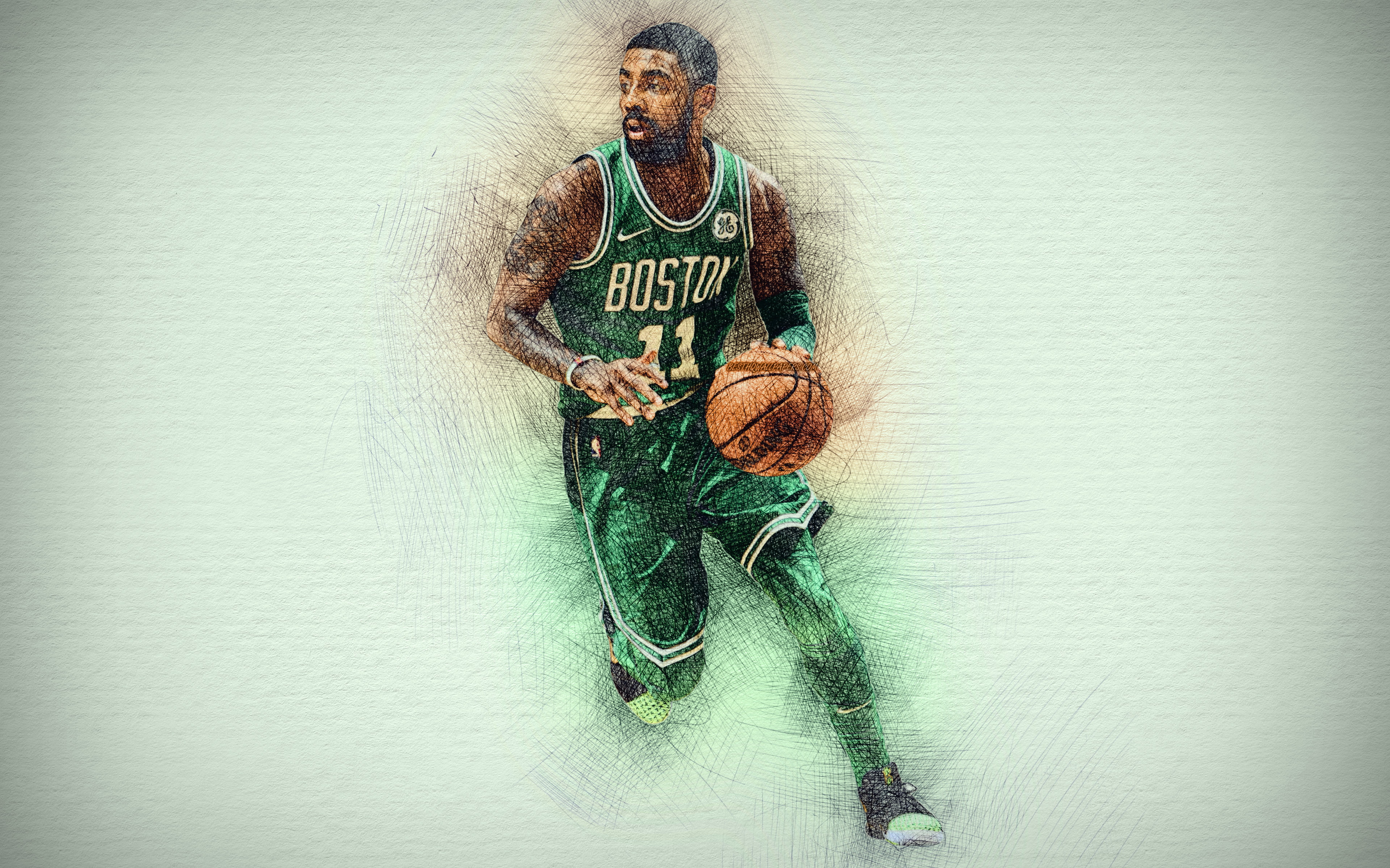 4K, Boston Celtics, Basketball, NBA, Kyrie Irving, HD Wallpaper