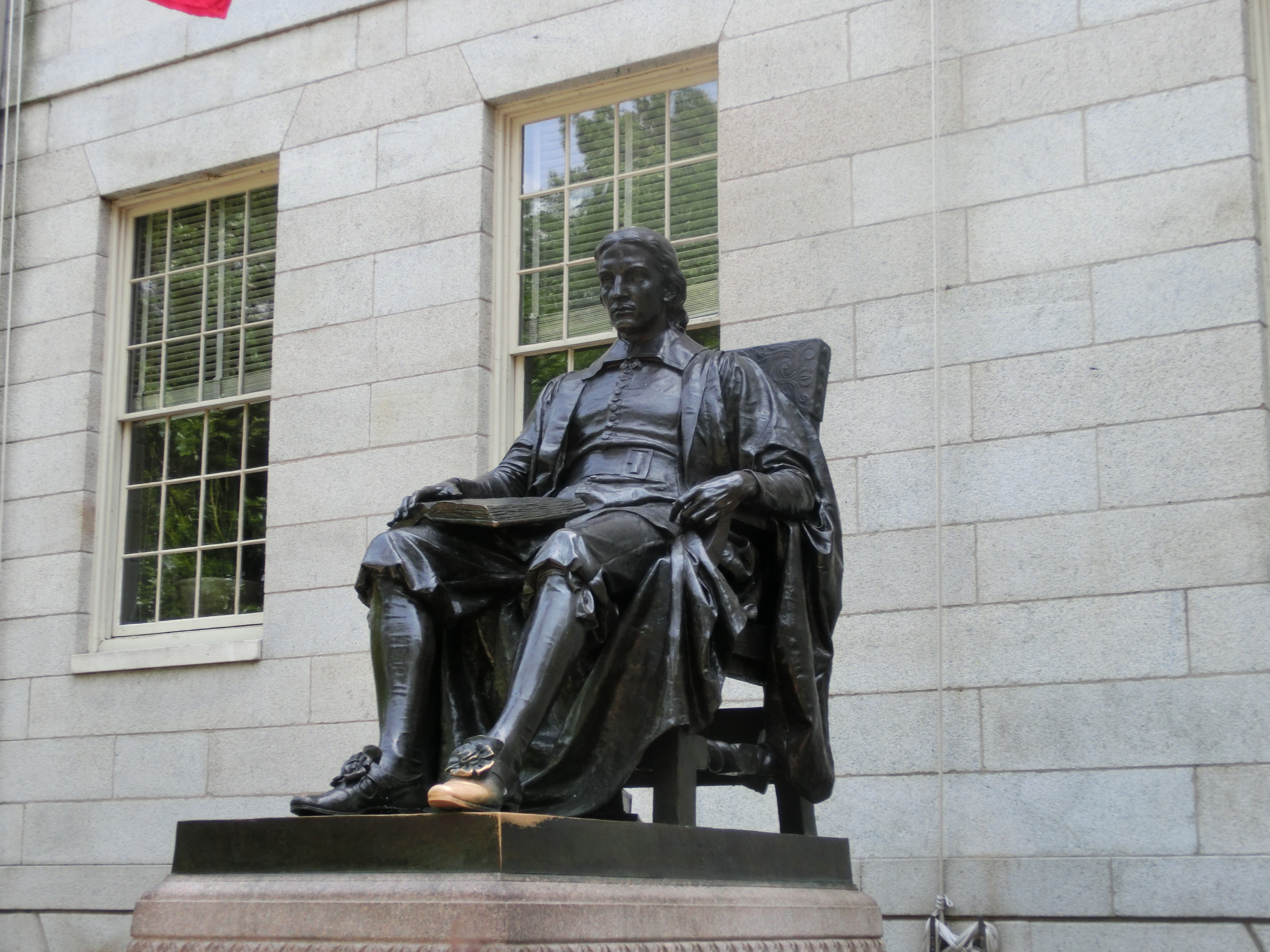 outdoors, no people, monument, sculpture, building exterior, built structure, memorial, usa, building, male likeness, 4K, university, representation, harvard, HD Wallpaper