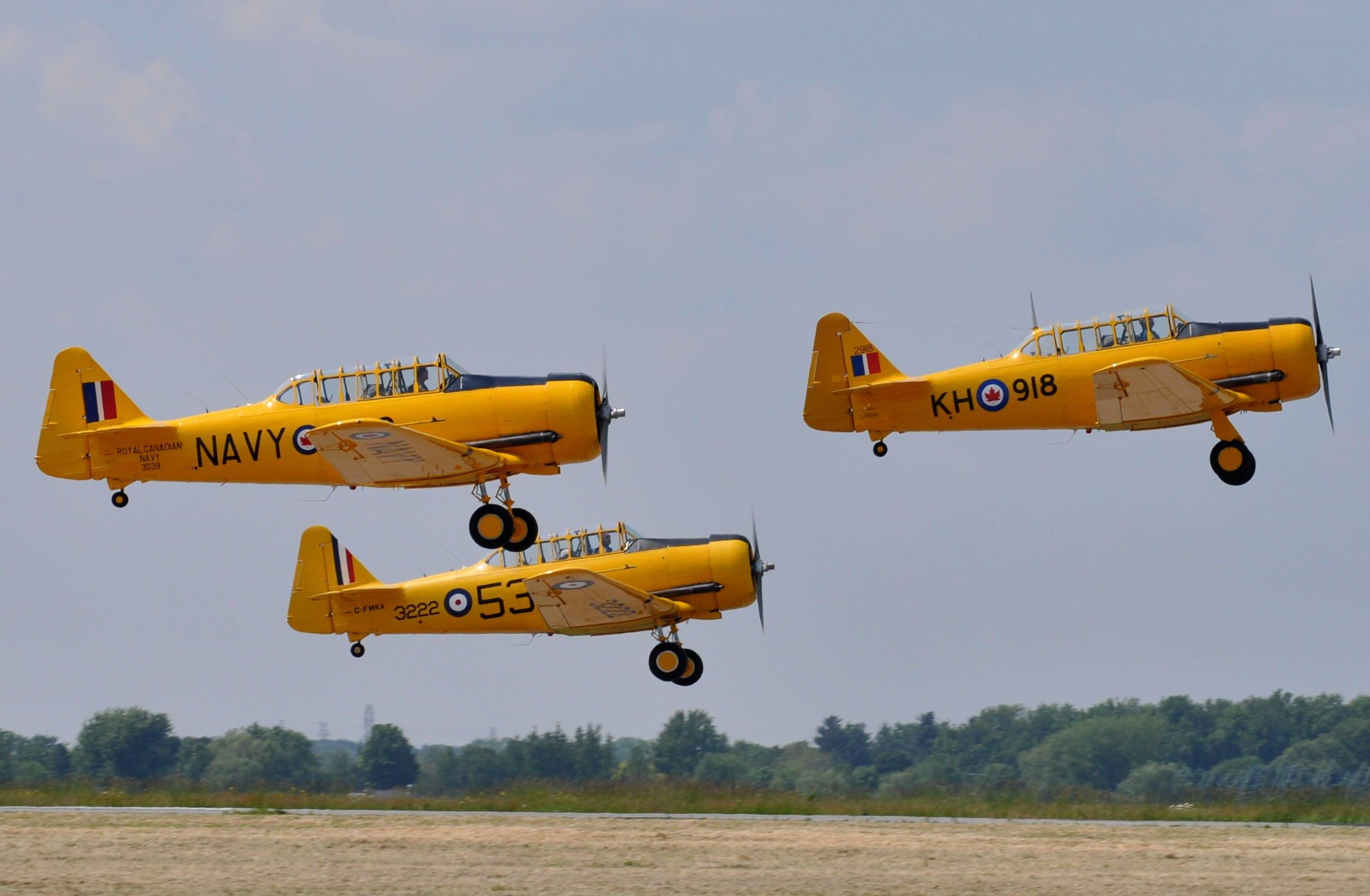 texan, american, wwii, classic, snj, harvard, plane, formation, airplane, world, antique, north, 1080P, HD Wallpaper