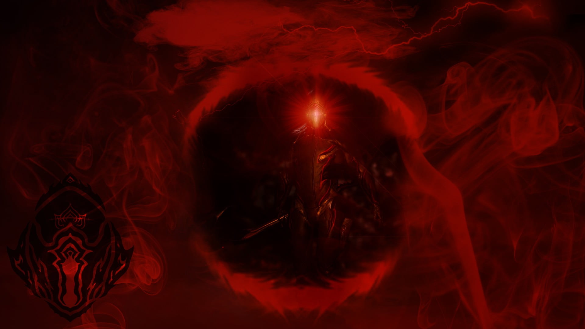 knight, spooky, digital, 1080P, indoors, demon - fictional character, Stalker (Warframe), motion, healthcare and medicine, aggression, black background, HD Wallpaper