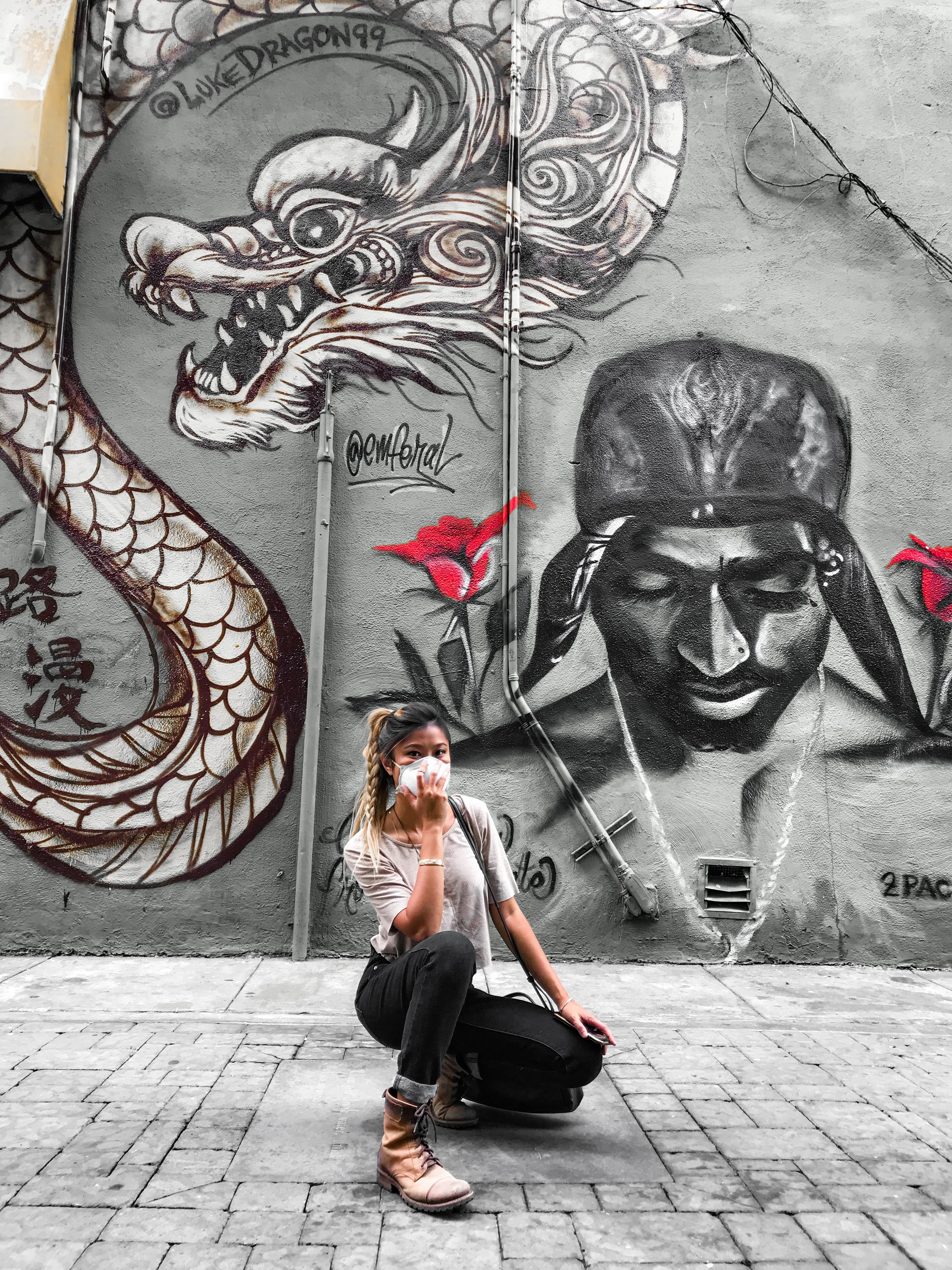 male likeness, mural, representation, full length, creativity, asian, real people, architecture, young adult, graffitti, wallart, sitting, hiphop, outdoors, Phone HD Wallpaper