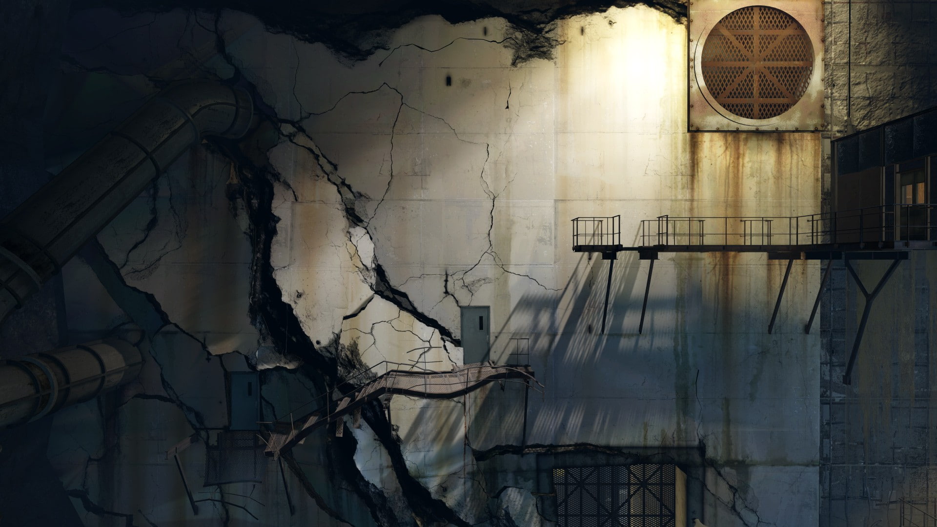 wall, 1080P, apocalyptic, destruction, abandoned, HD Wallpaper
